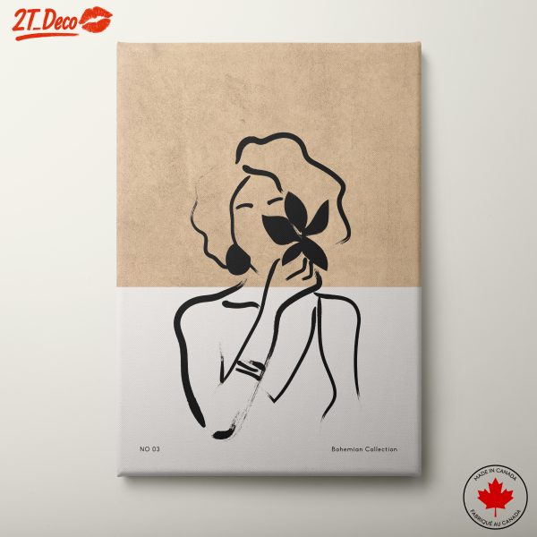 Stylized Woman with Leaf Aesthetic Art