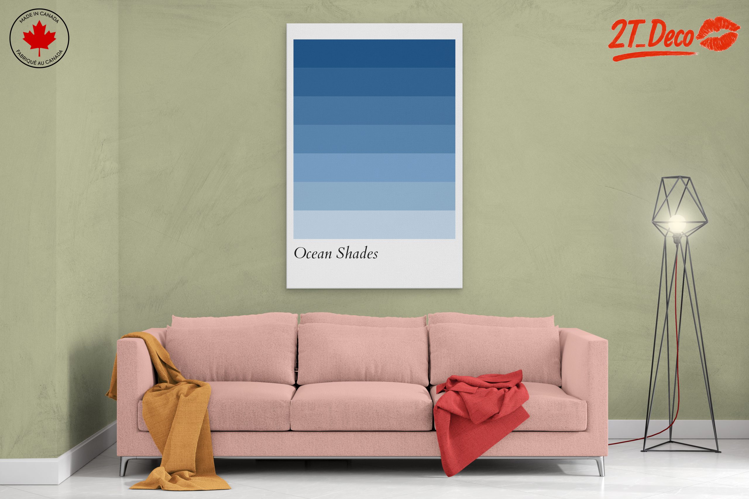 Colorful Ocean Shades Abstract Art - Image 2