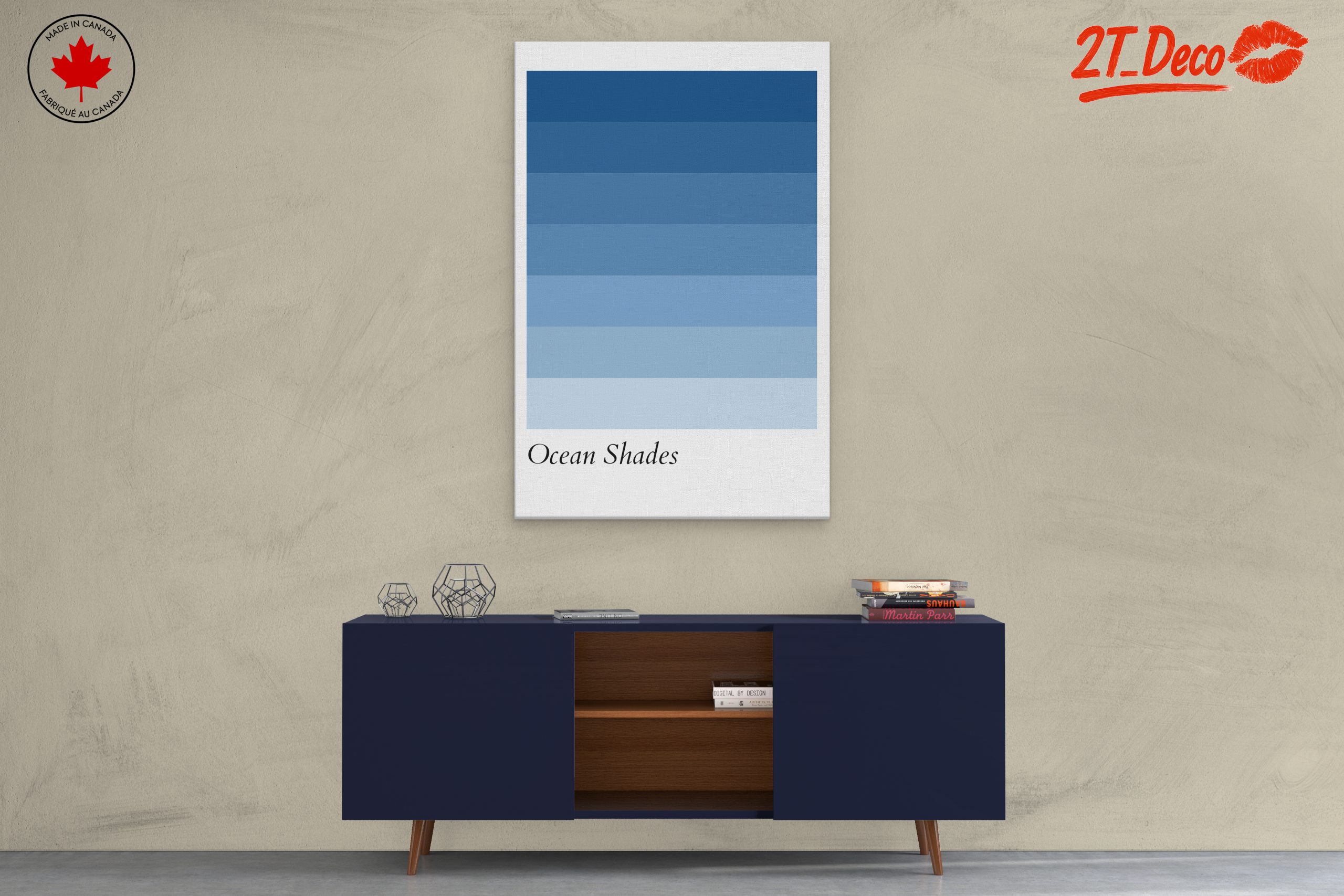 Colorful Ocean Shades Abstract Art - Image 3