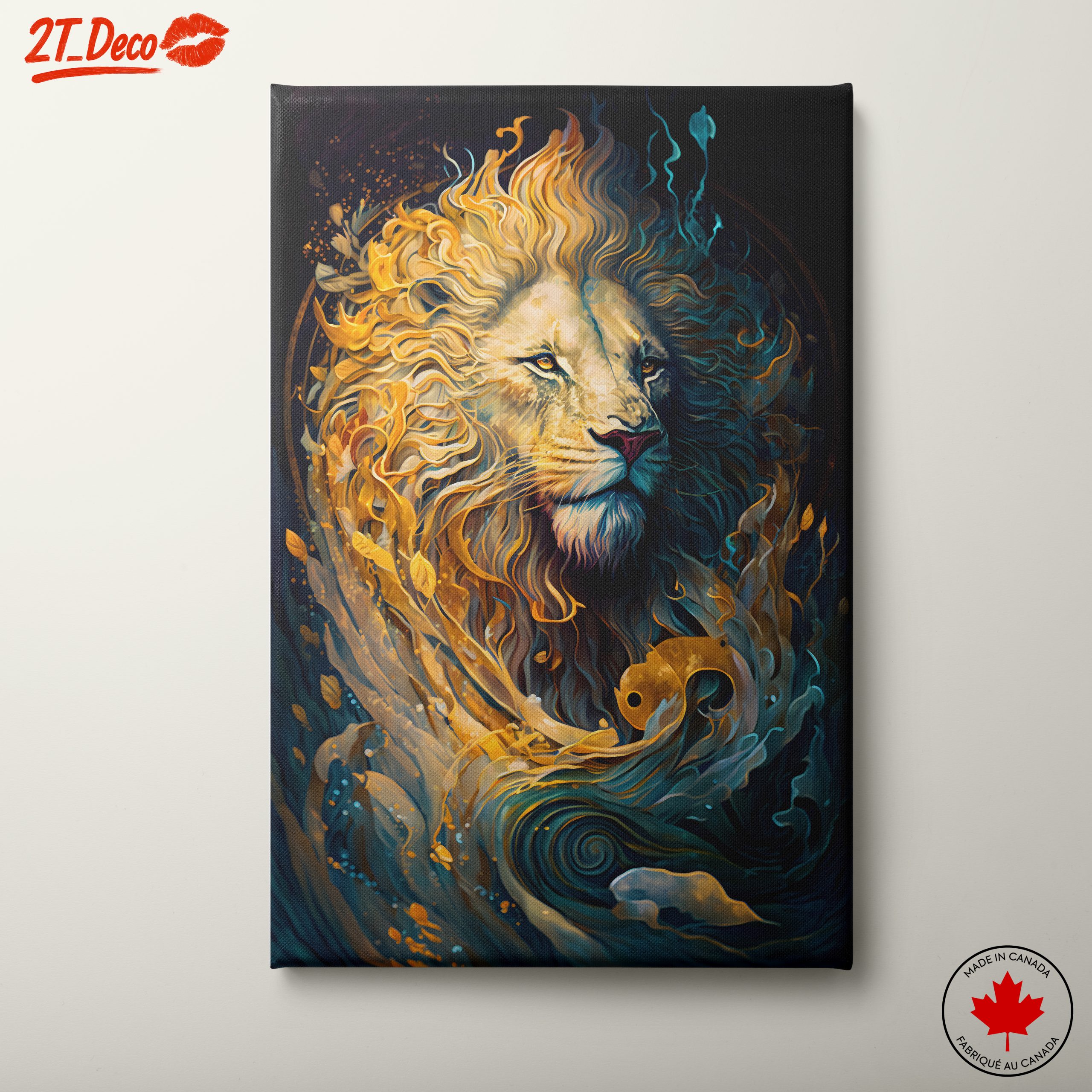Majestic Lion Art with Fluid Colors