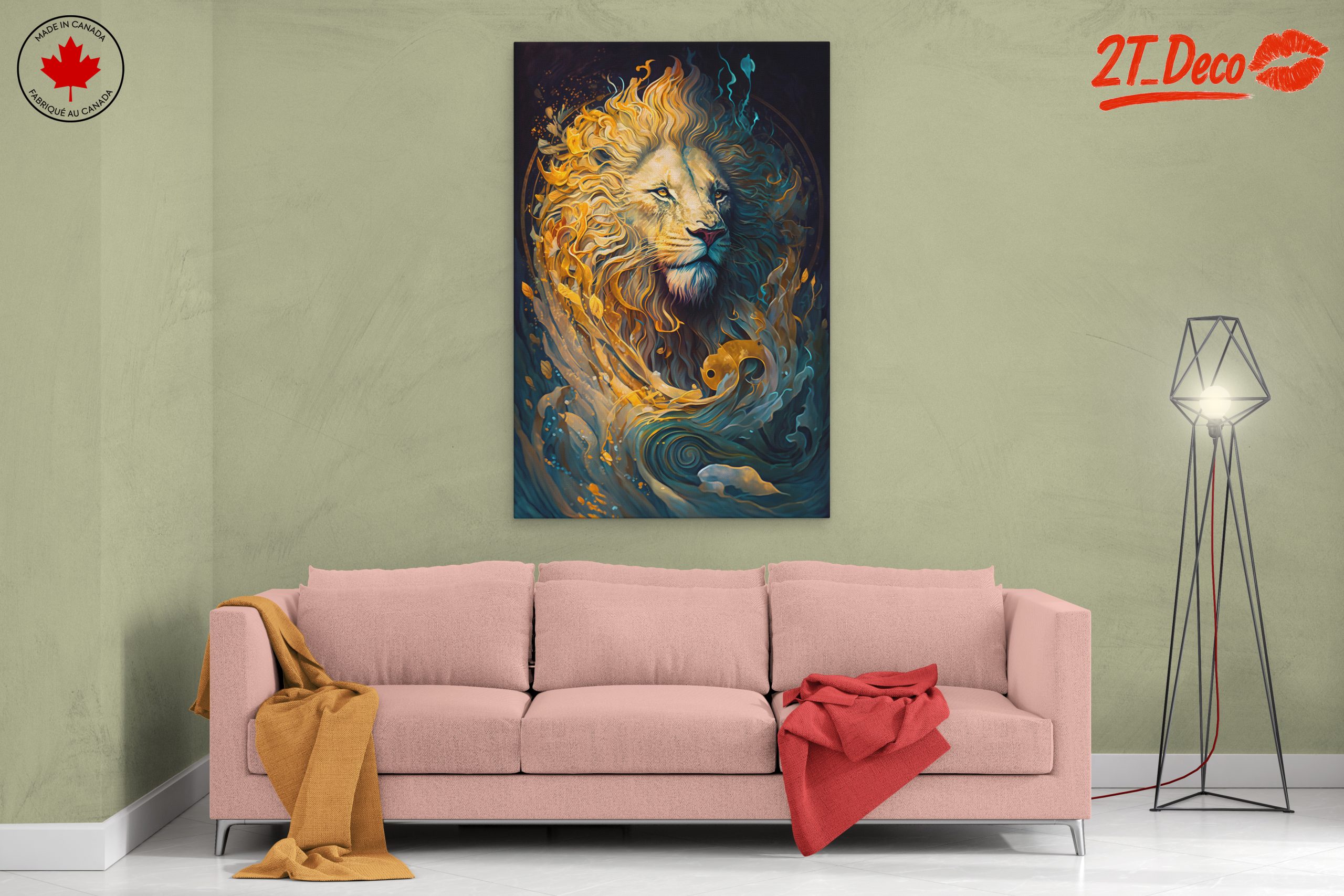 Majestic Lion Art with Fluid Colors - Image 2