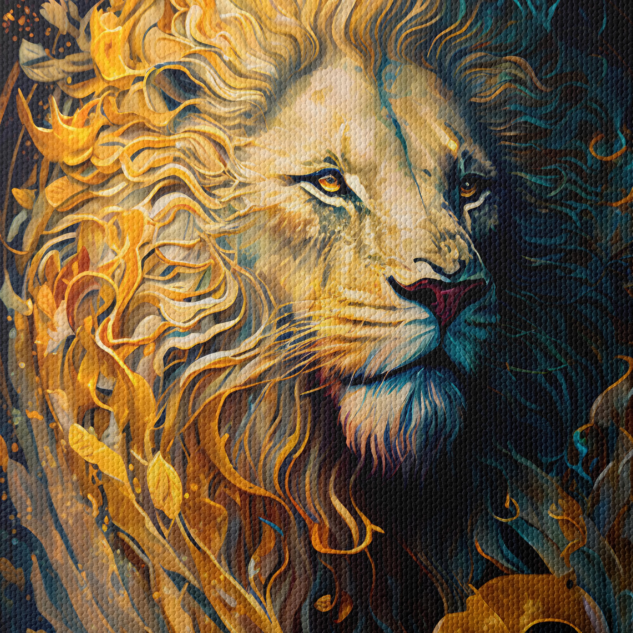 Majestic Lion Art with Fluid Colors - Image 4