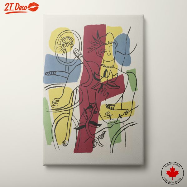 Vibrant Abstract Composition with Figures