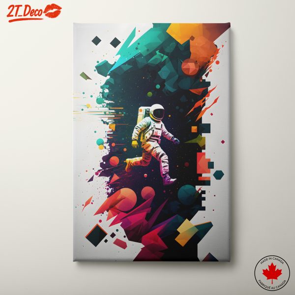 Vibrant Astronaut in Dynamic Space Composition