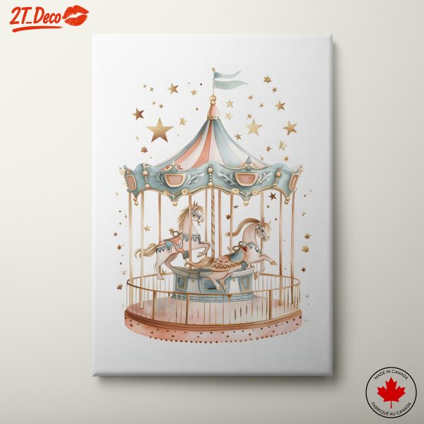 Whimsical Carousel with Playful Horses