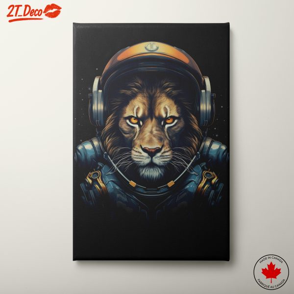 Majestic Lion in Astronaut Suit