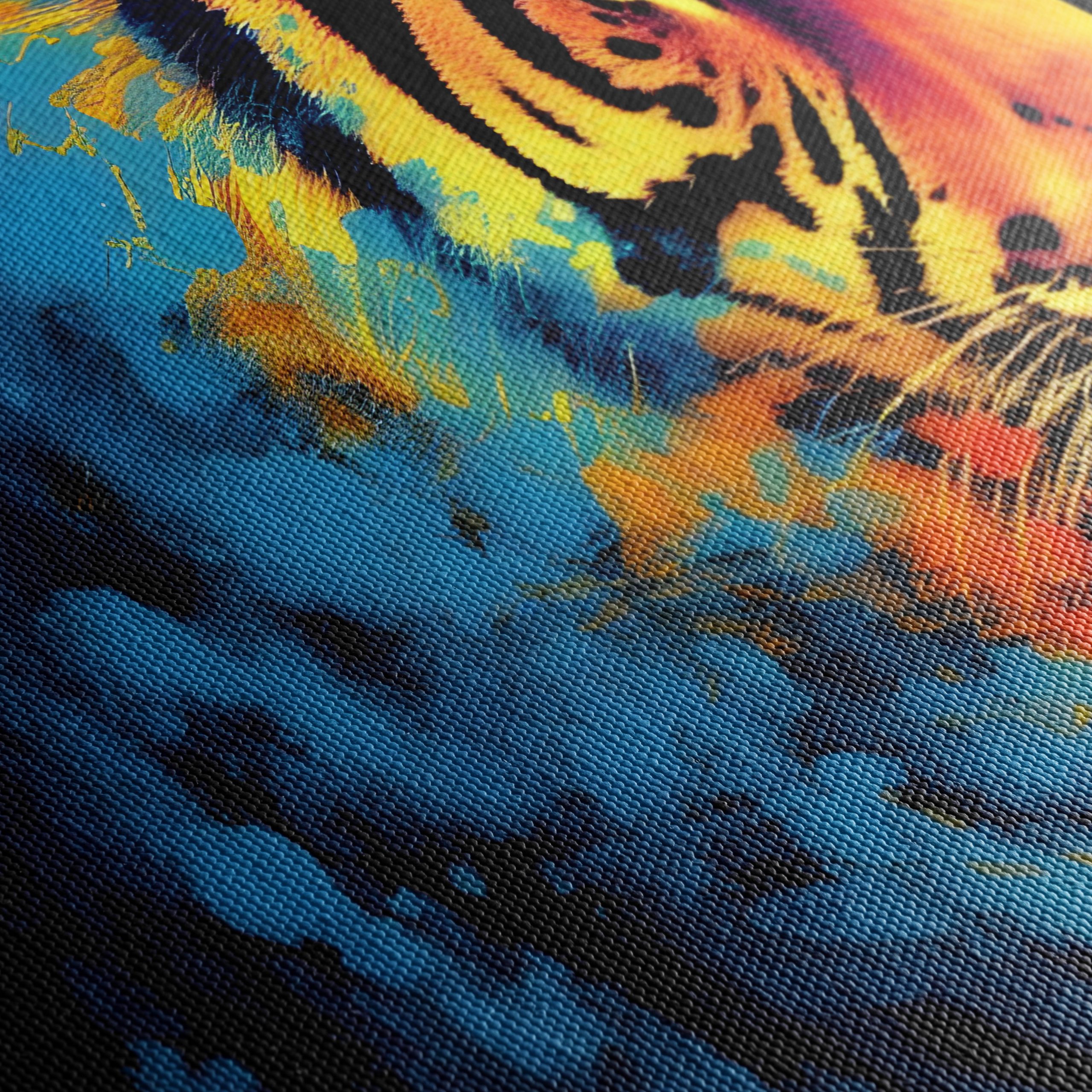 Vibrant Tiger Portrait with Colorful Splashes - Image 5