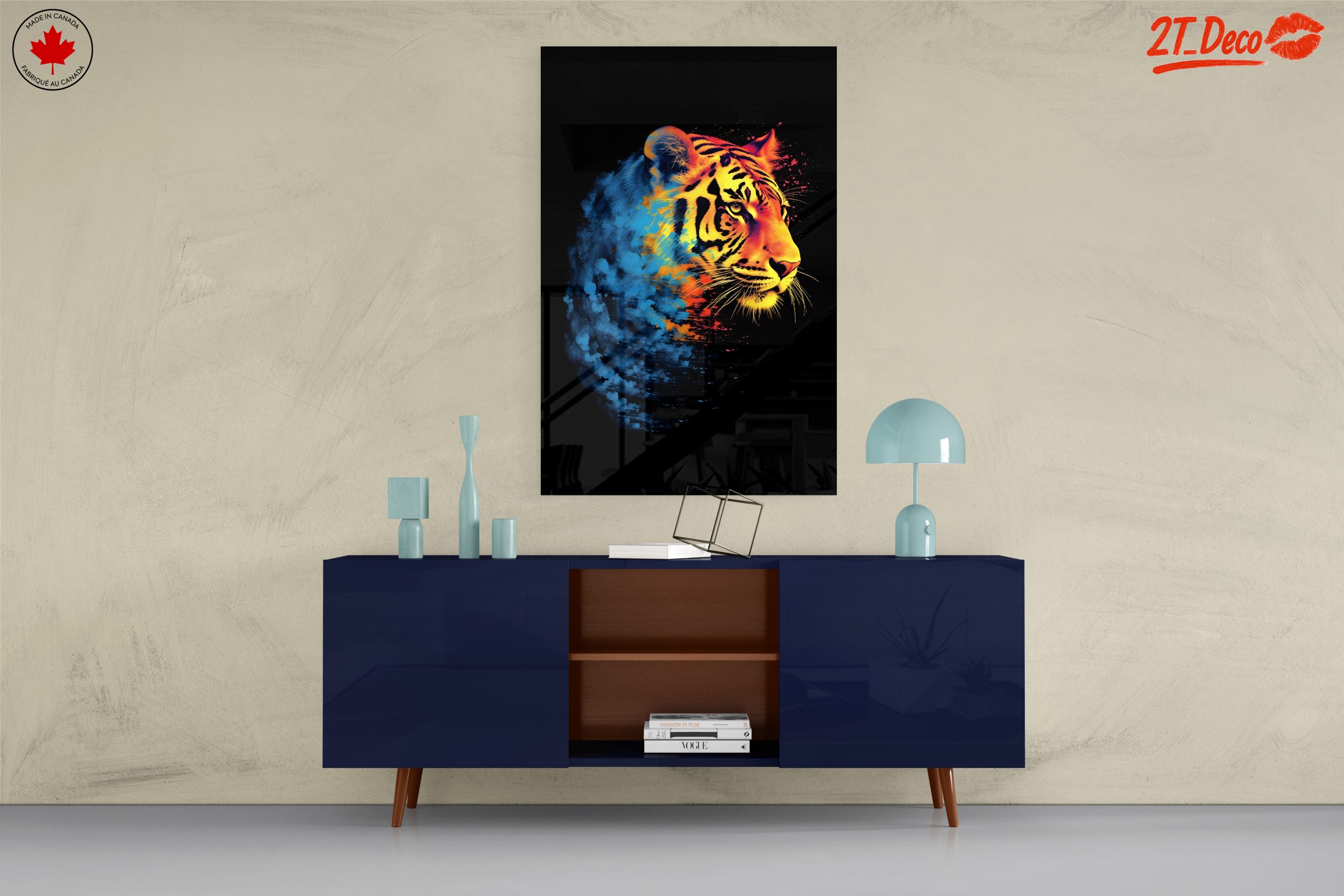 Vibrant Tiger Portrait with Colorful Splashes - Image 8