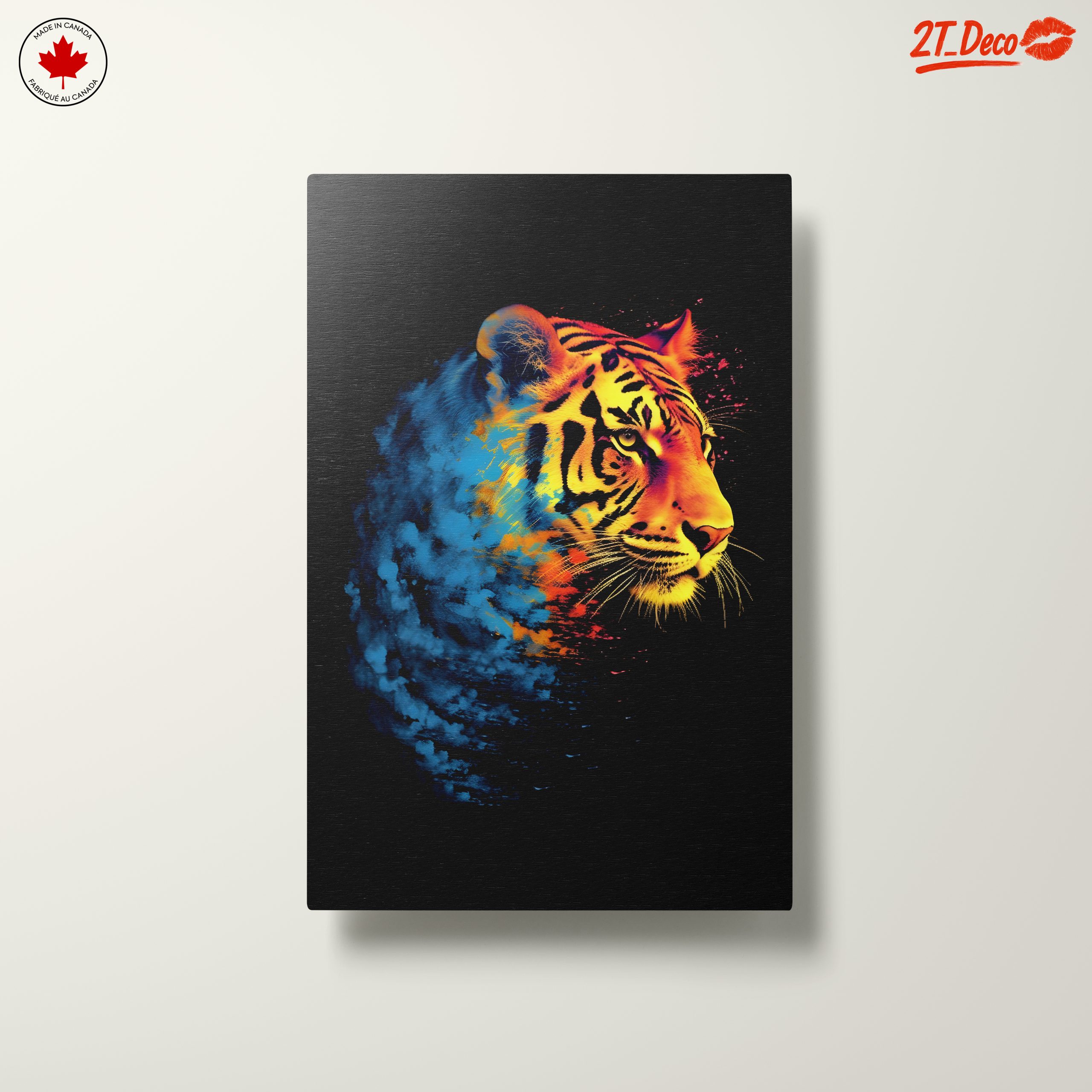 Vibrant Tiger Portrait with Colorful Splashes - Image 10