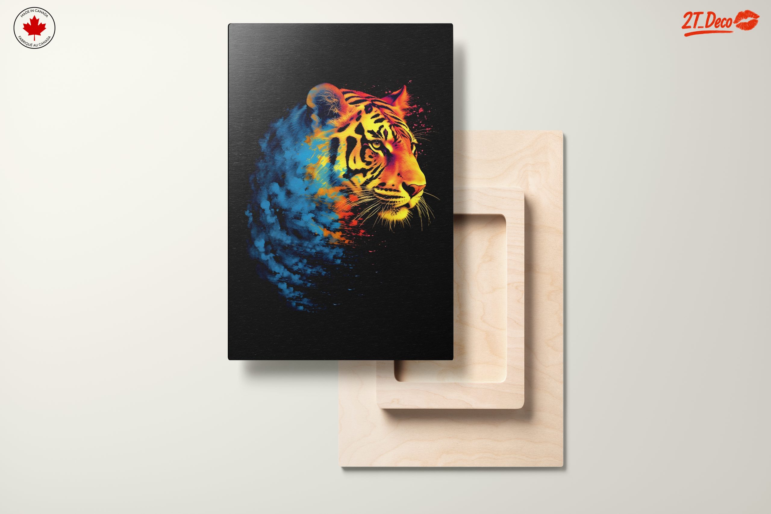 Vibrant Tiger Portrait with Colorful Splashes - Image 11