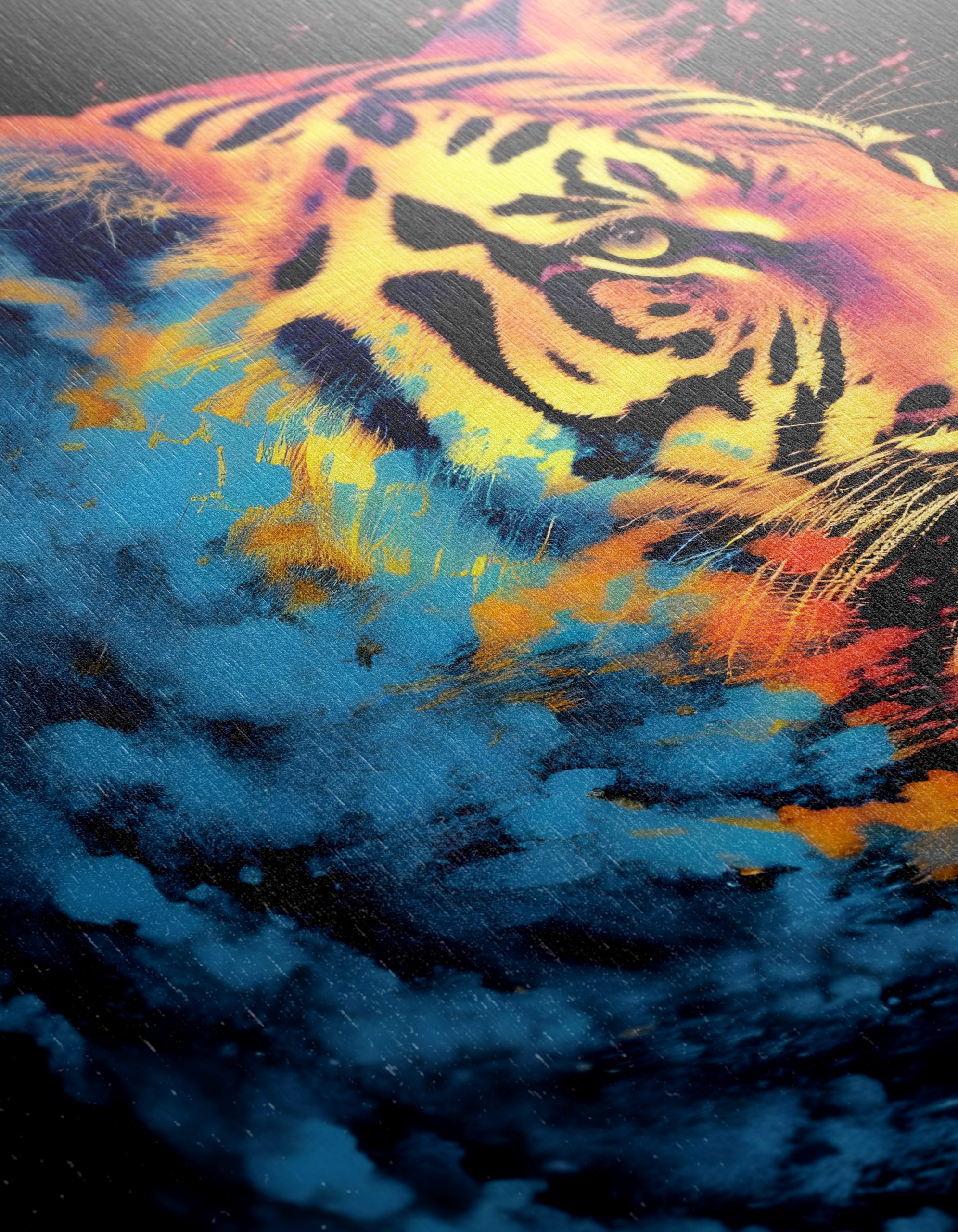 Vibrant Tiger Portrait with Colorful Splashes - Image 12