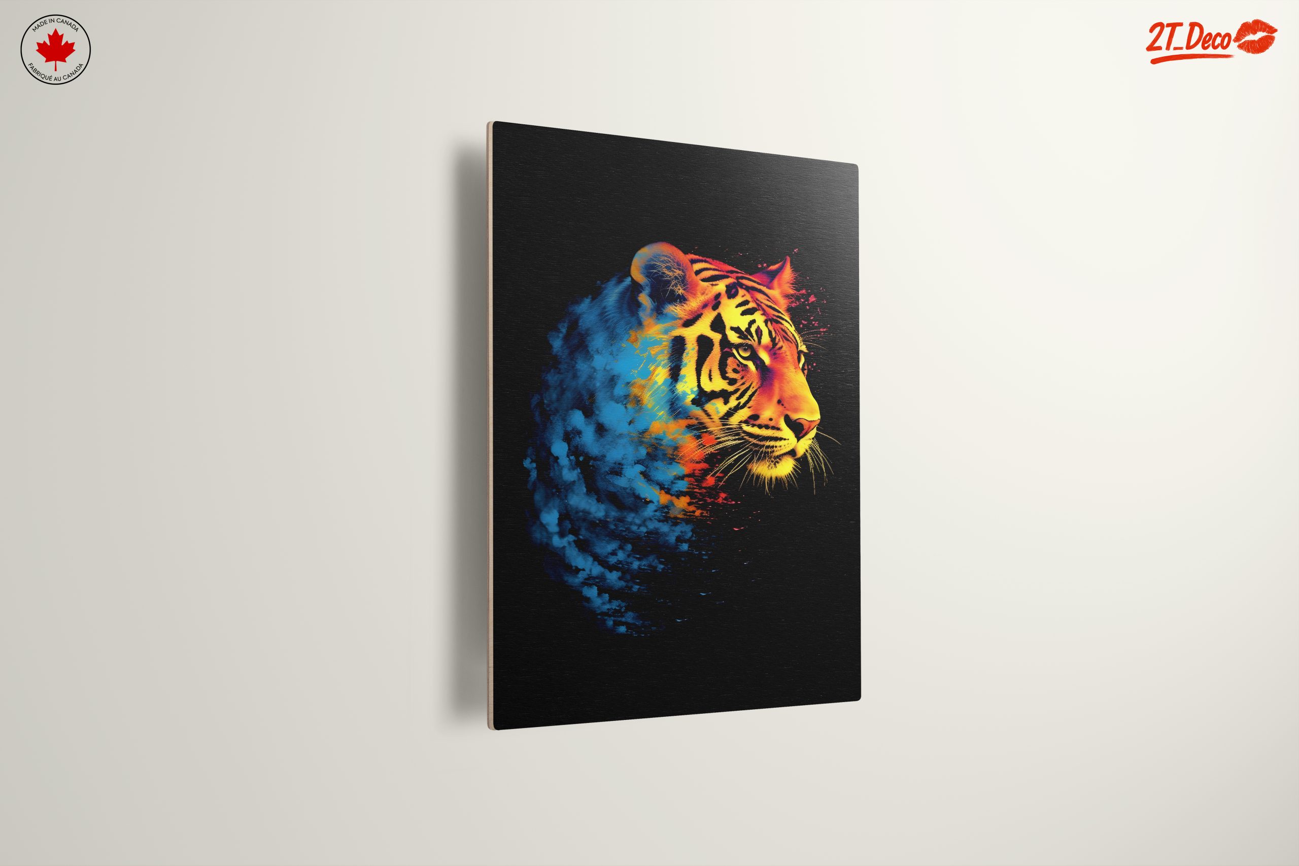 Vibrant Tiger Portrait with Colorful Splashes - Image 13