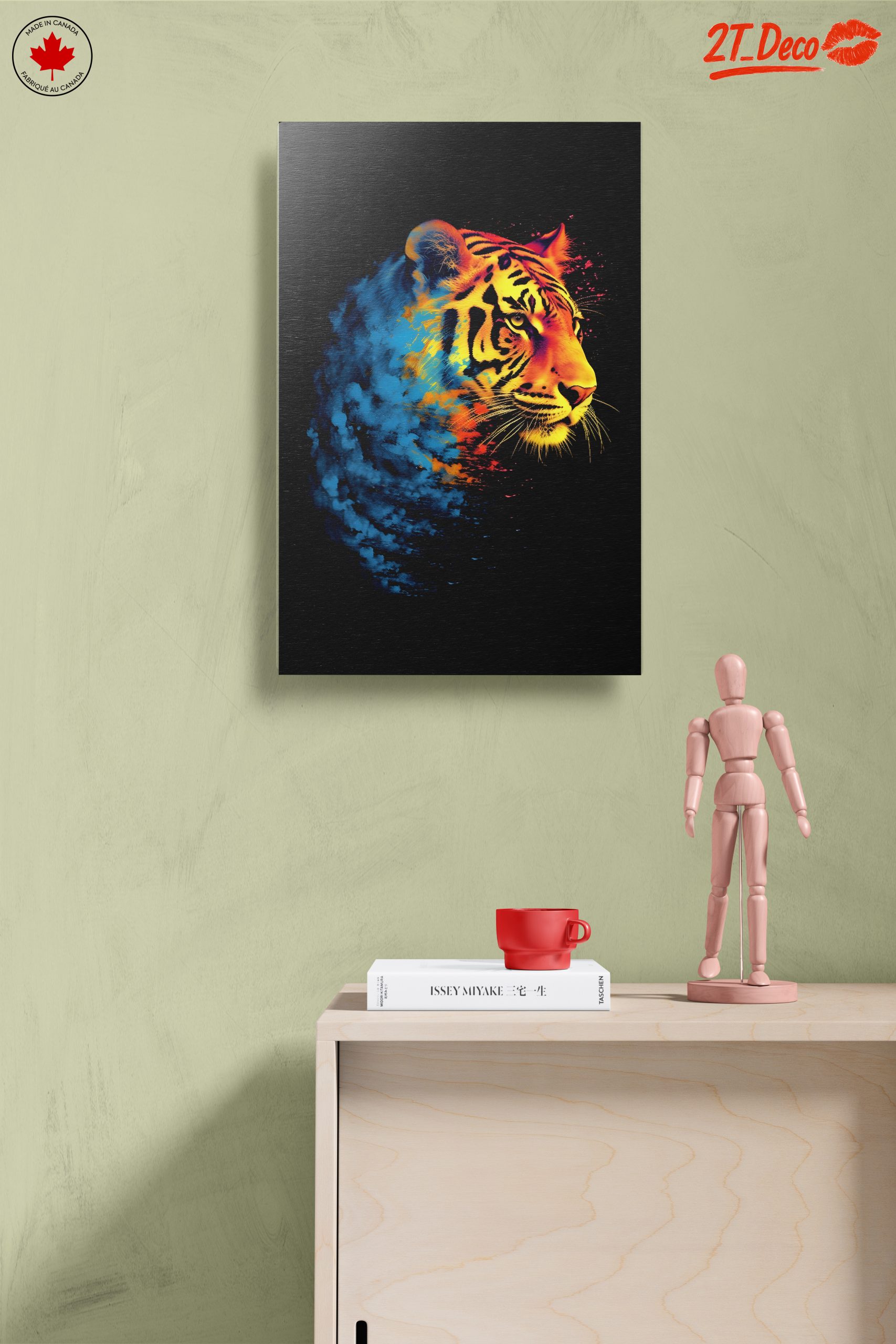 Vibrant Tiger Portrait with Colorful Splashes - Image 14