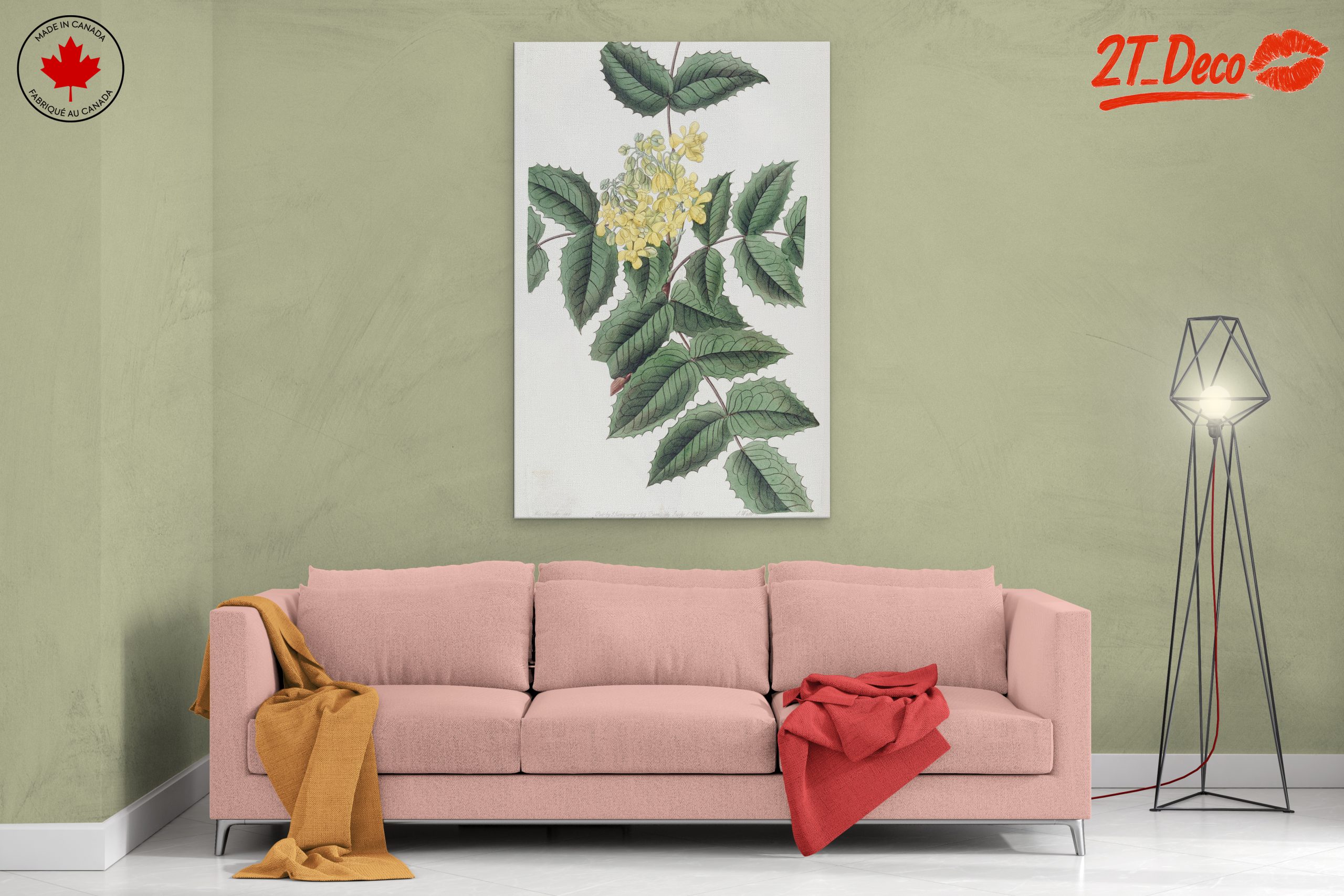 Detailed Botanical Illustration of Yellow Flowering Plant - Image 2