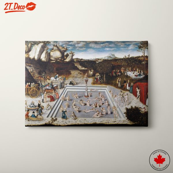 Renaissance Pool Scene with Gathering of Figures
