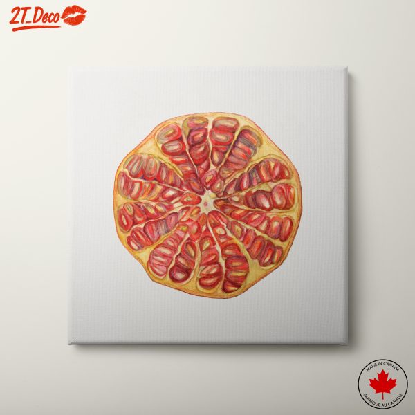 Stylized Abstract Food Art of Pomegranate