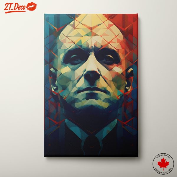 Geometric Contemporary Portrait with Bold Colors