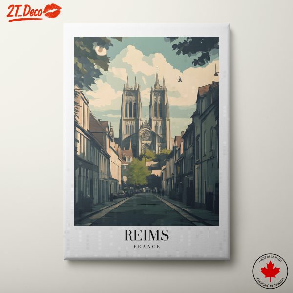 Reims Cathedral Street Scene Art