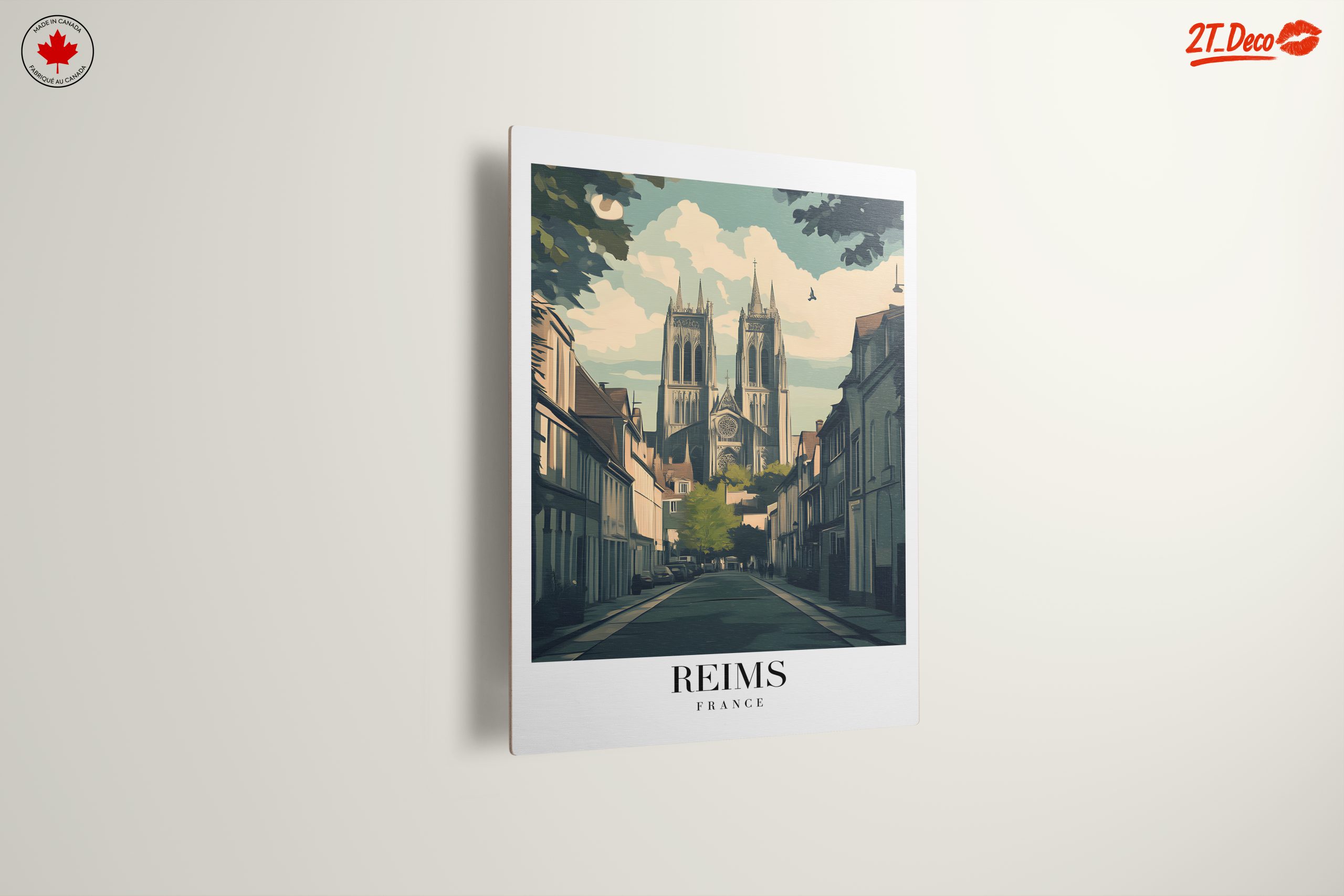 Reims Cathedral Street Scene Art - Image 13