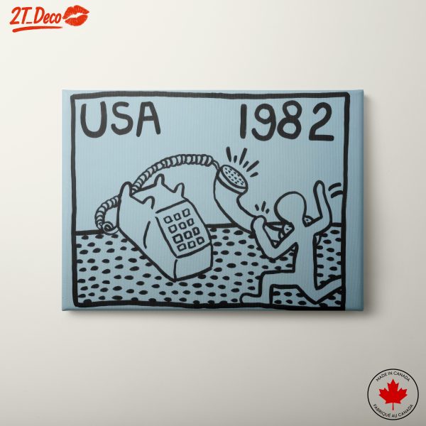 Contemporary Pop Art Featuring Telephone Illustration