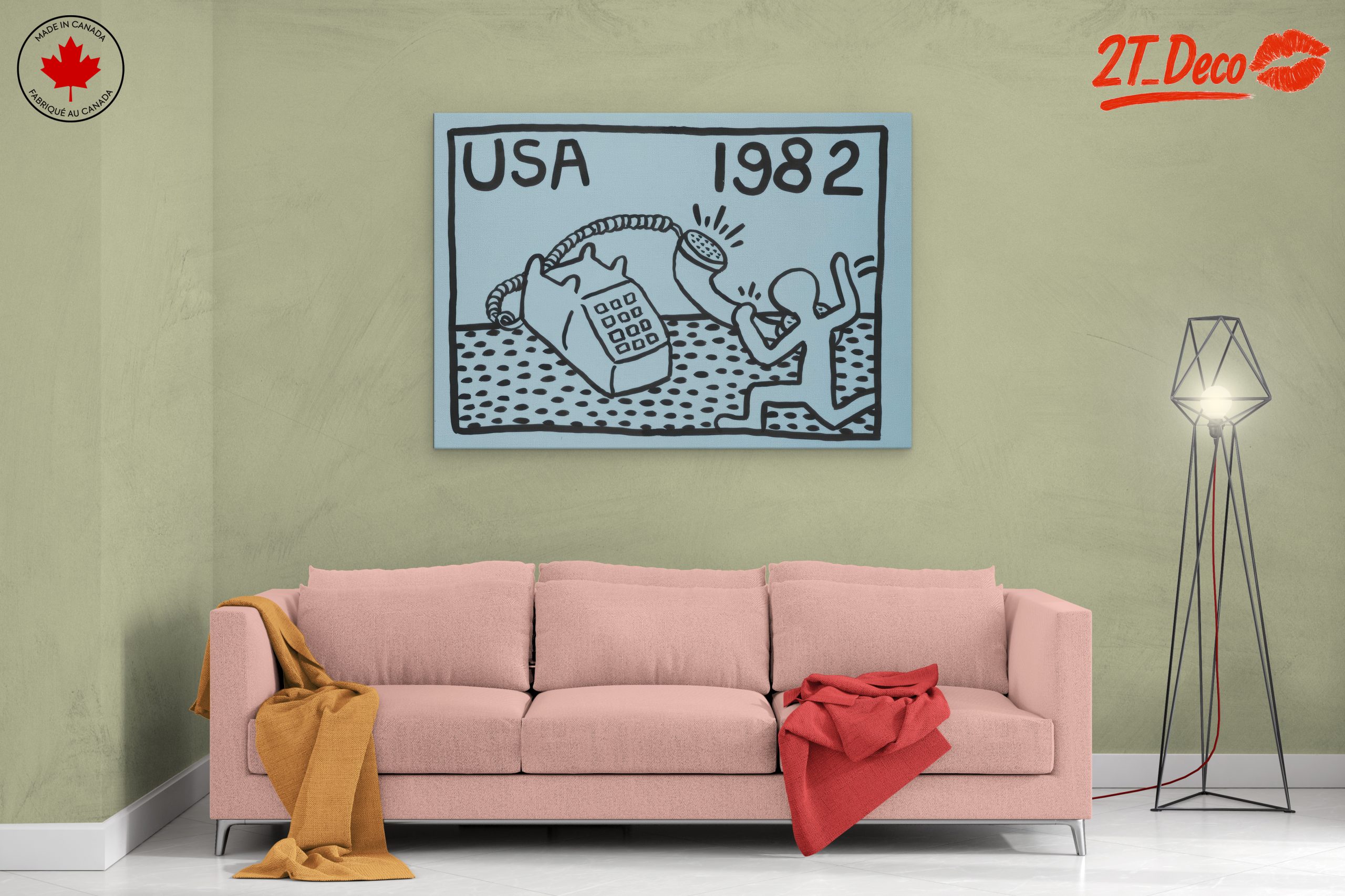 Contemporary Pop Art Featuring Telephone Illustration - Image 2