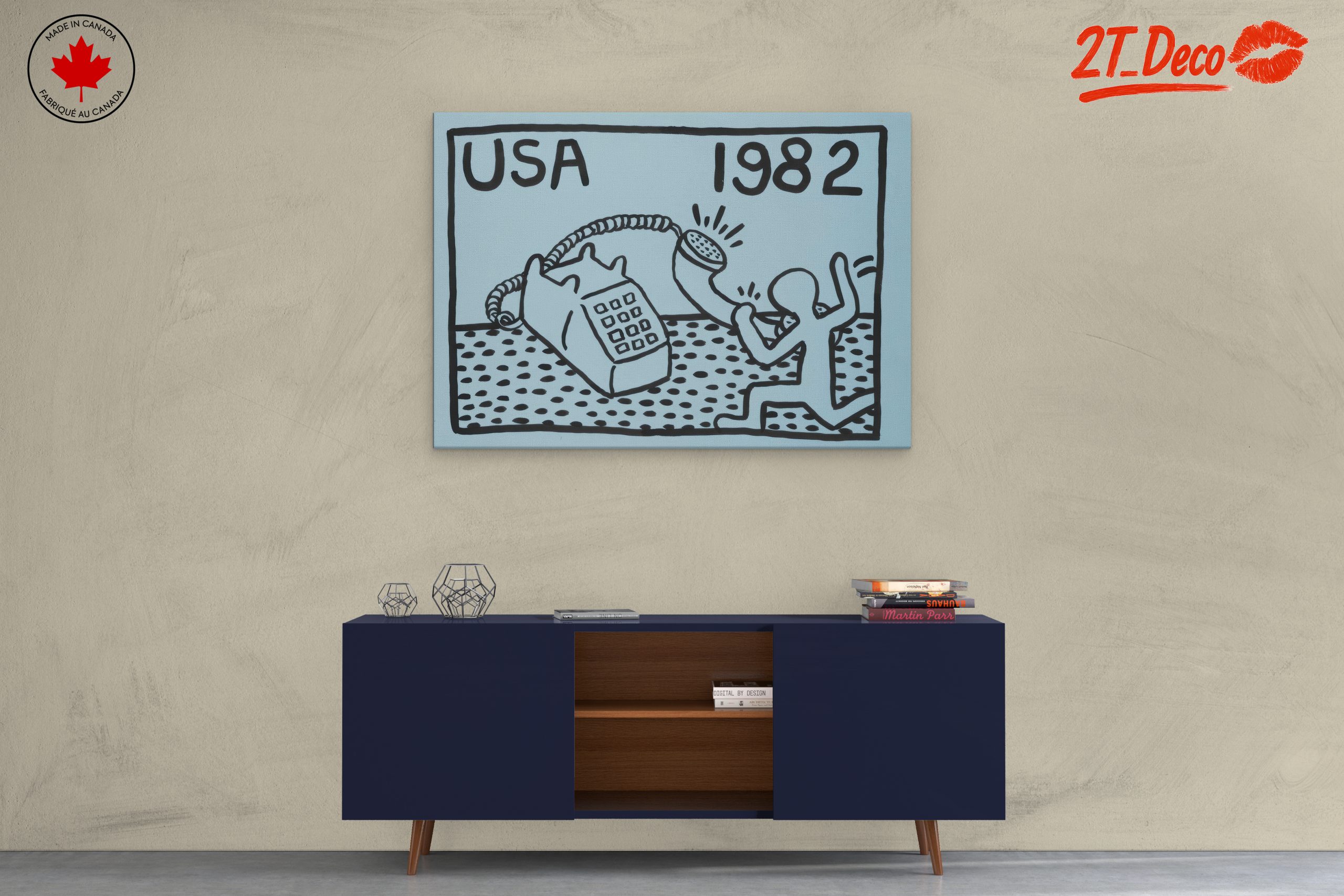 Contemporary Pop Art Featuring Telephone Illustration - Image 3