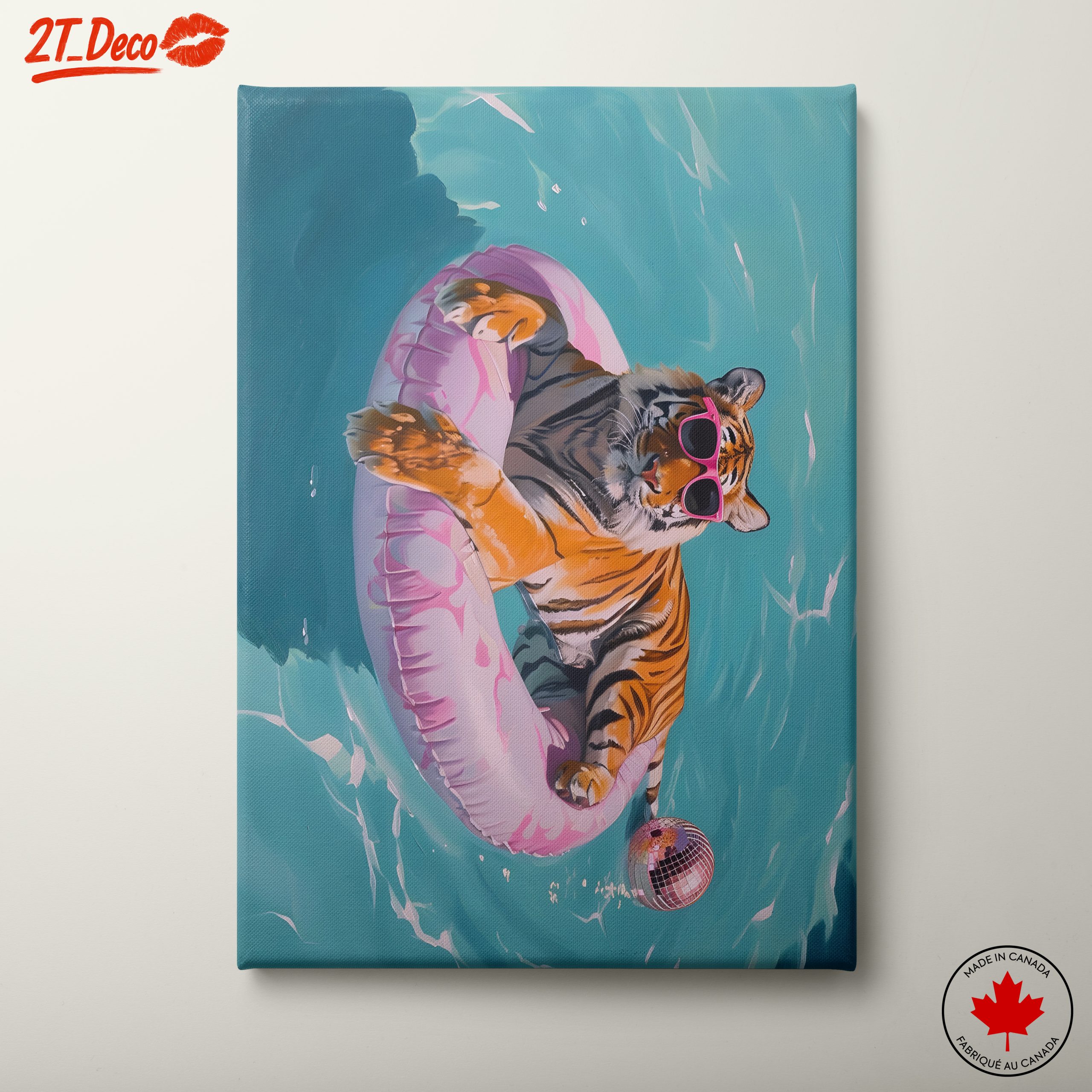 Playful Tiger in Pool with Float