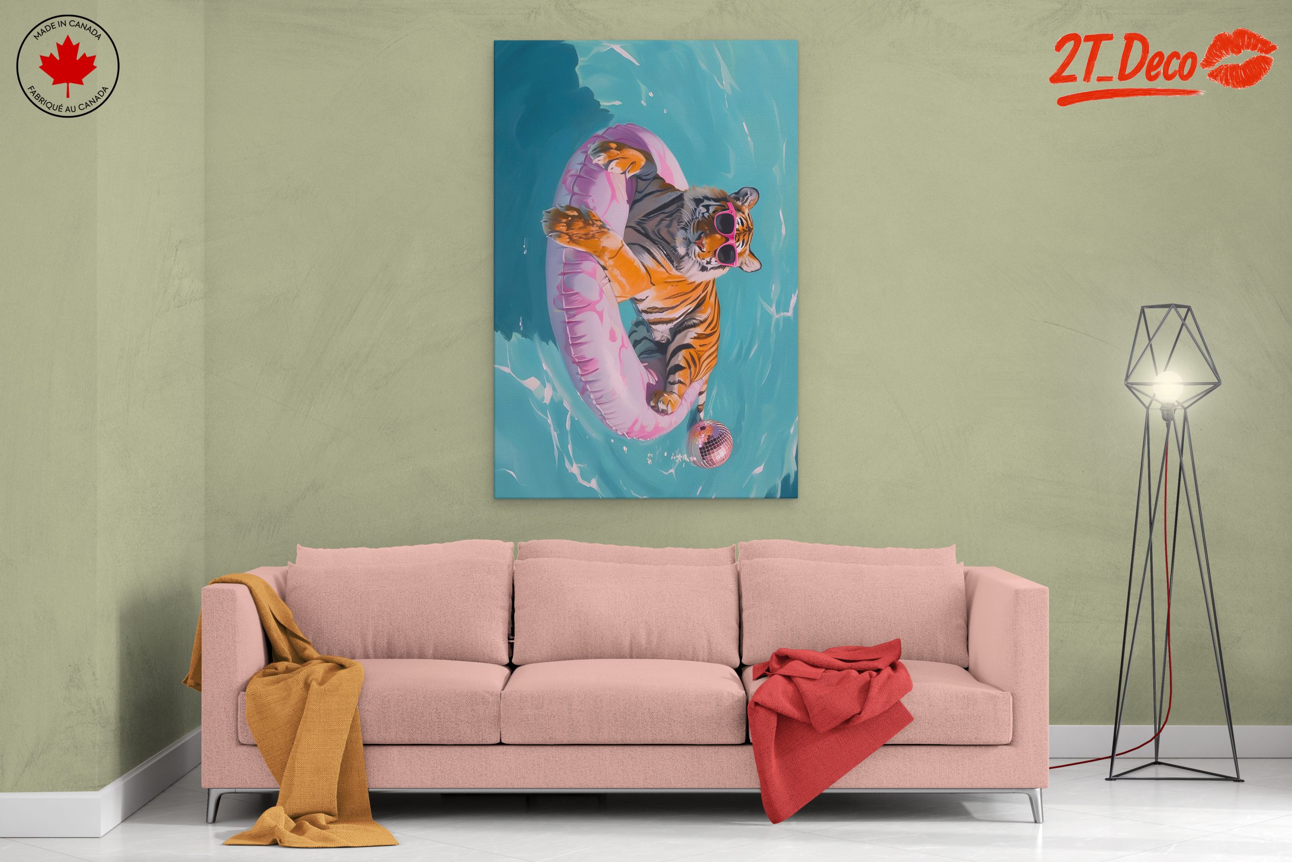 Playful Tiger in Pool with Float - Image 2