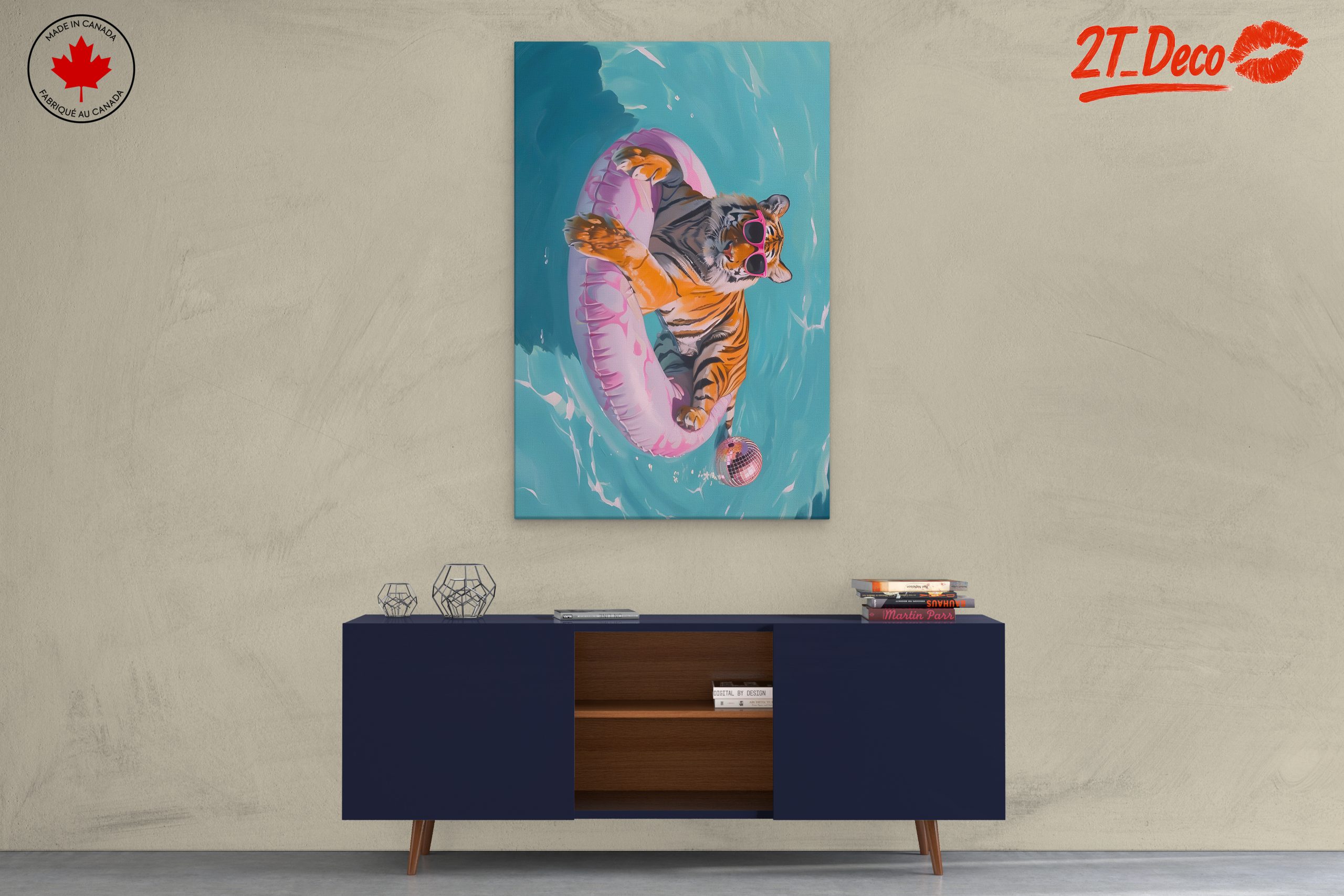 Playful Tiger in Pool with Float - Image 3