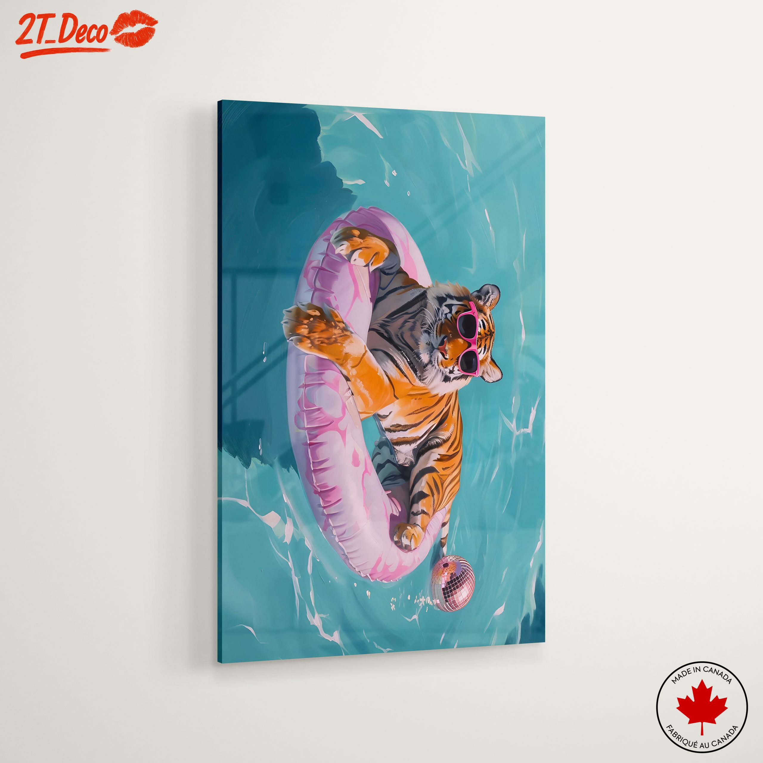 Playful Tiger in Pool with Float - Image 6