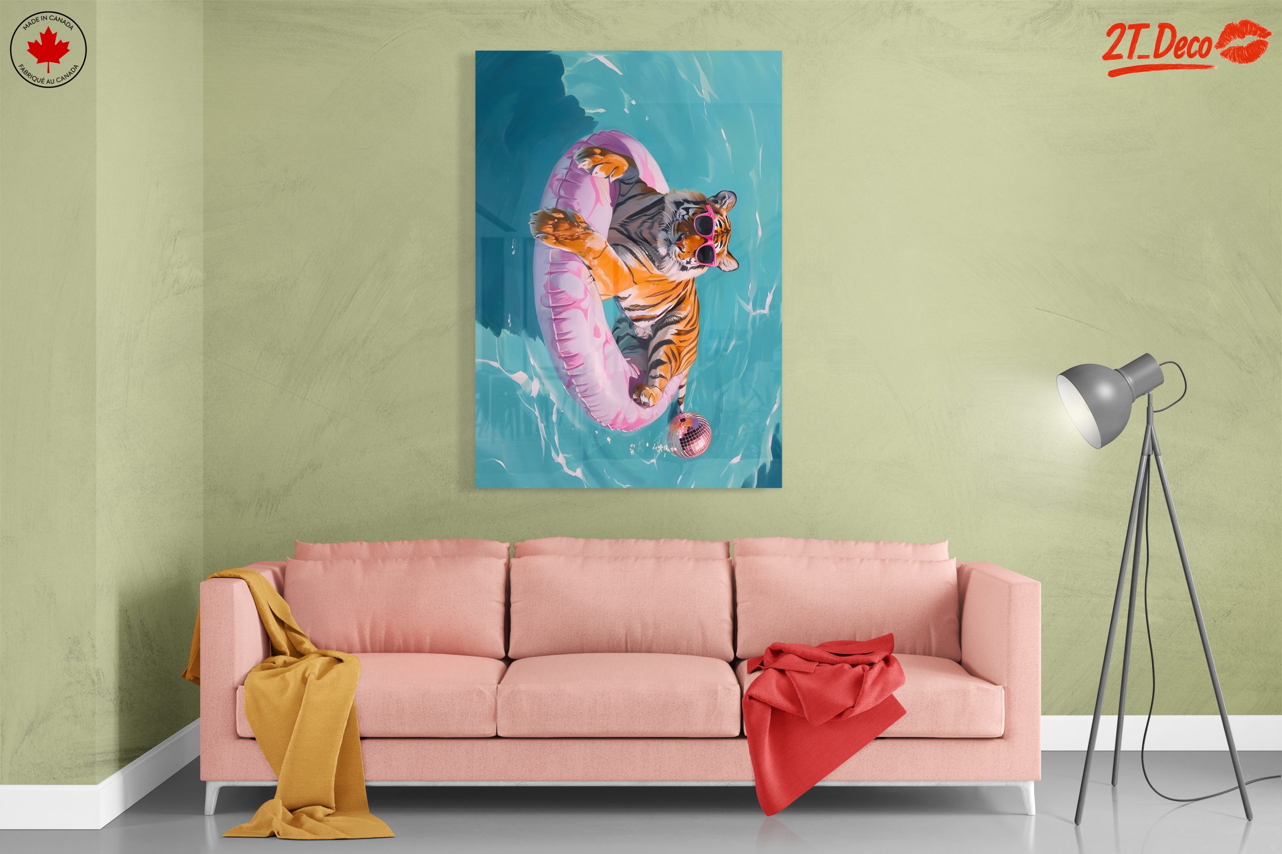 Playful Tiger in Pool with Float - Image 7