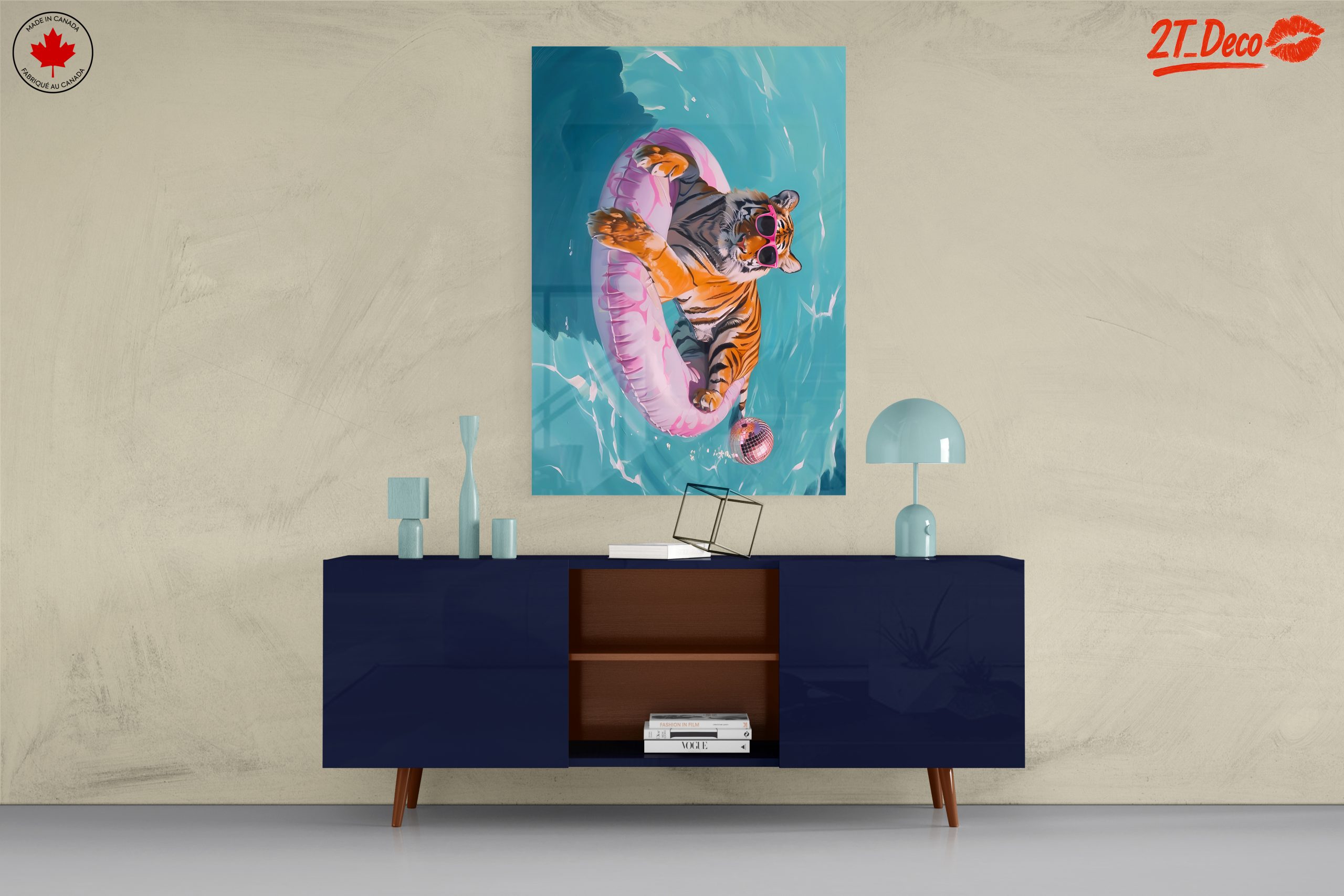 Playful Tiger in Pool with Float - Image 8