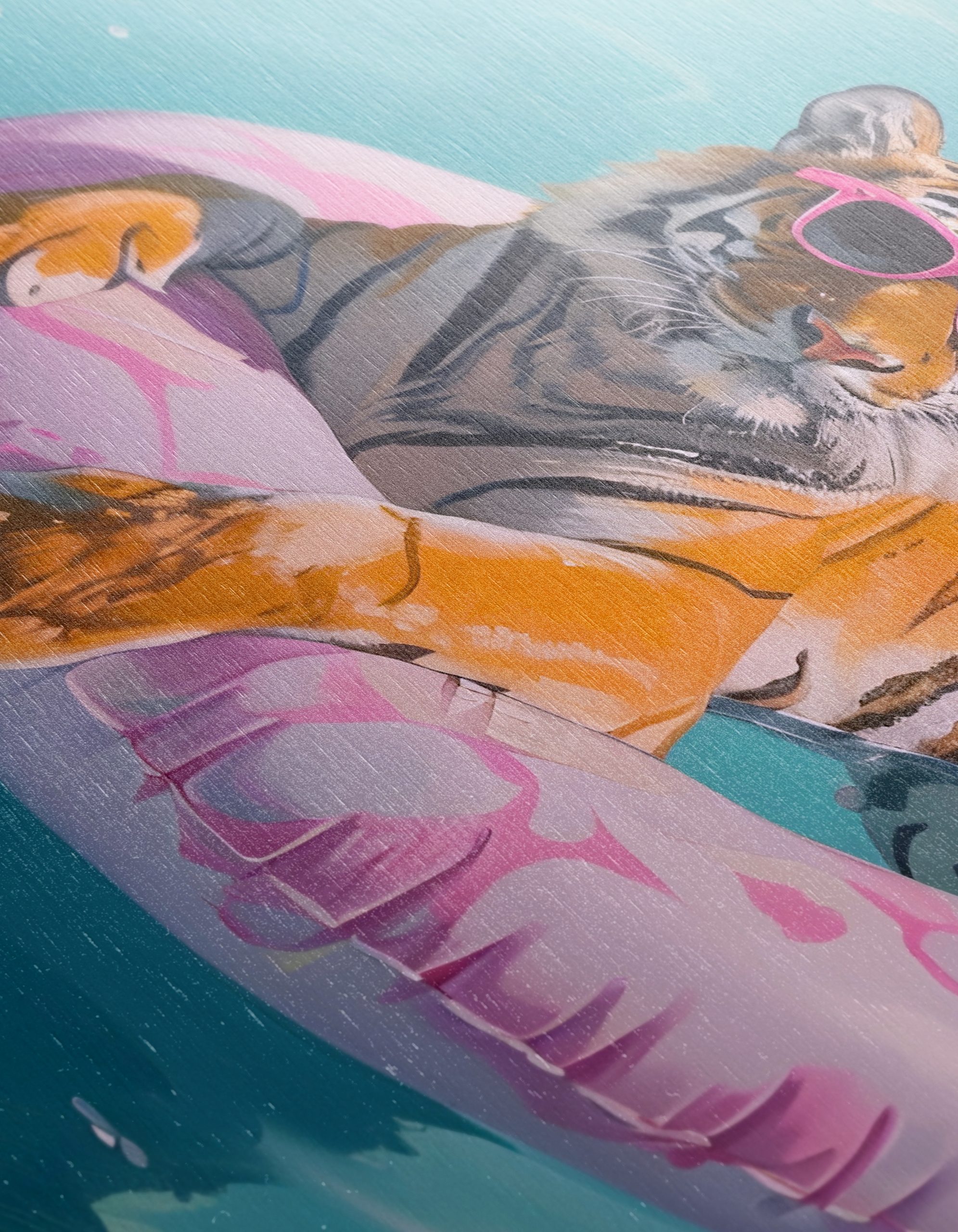 Playful Tiger in Pool with Float - Image 12