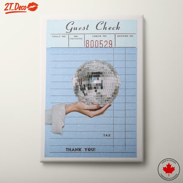 Modern Disco Ball Art with Guest Check