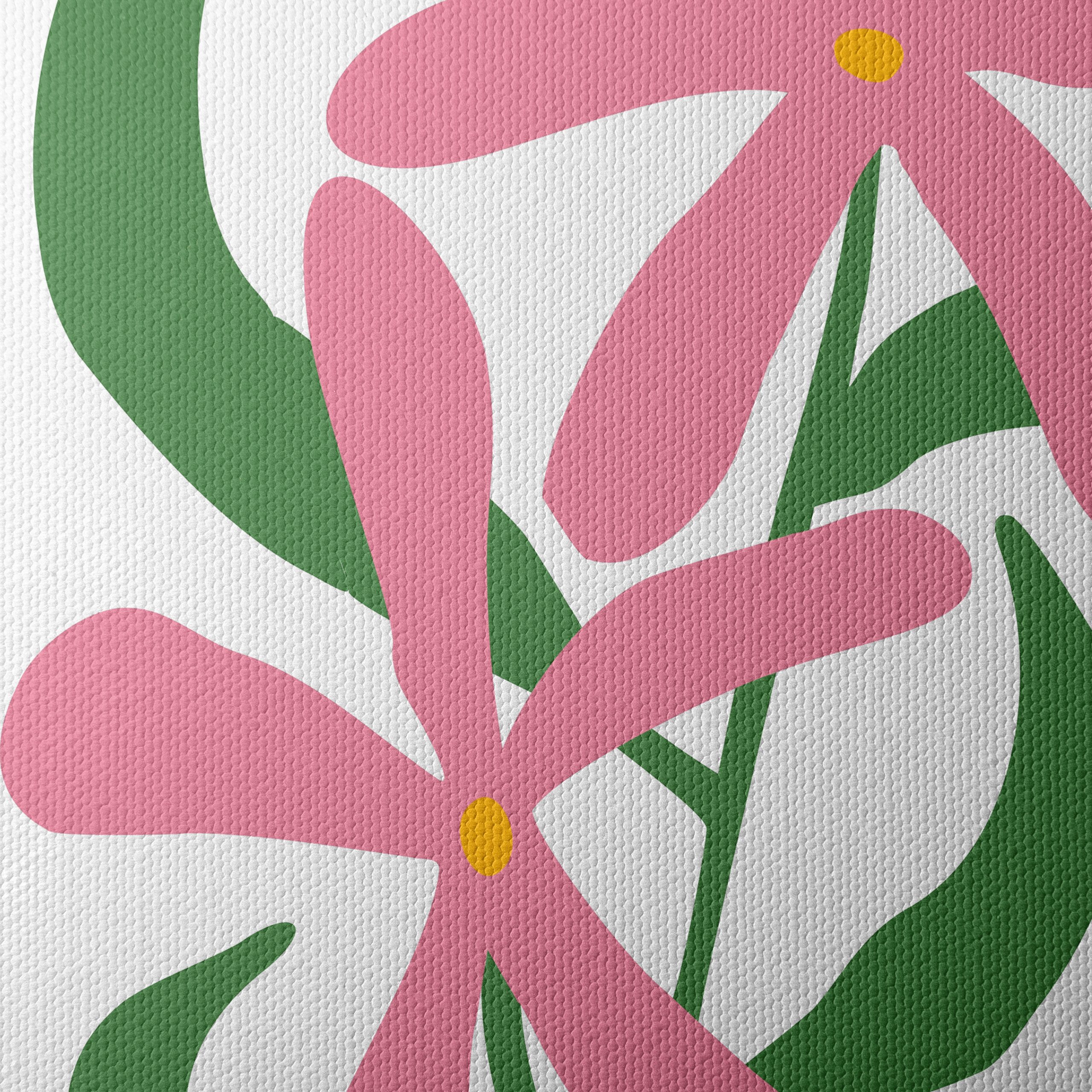 Stylized Pink Floral Botanical Art - Image 4