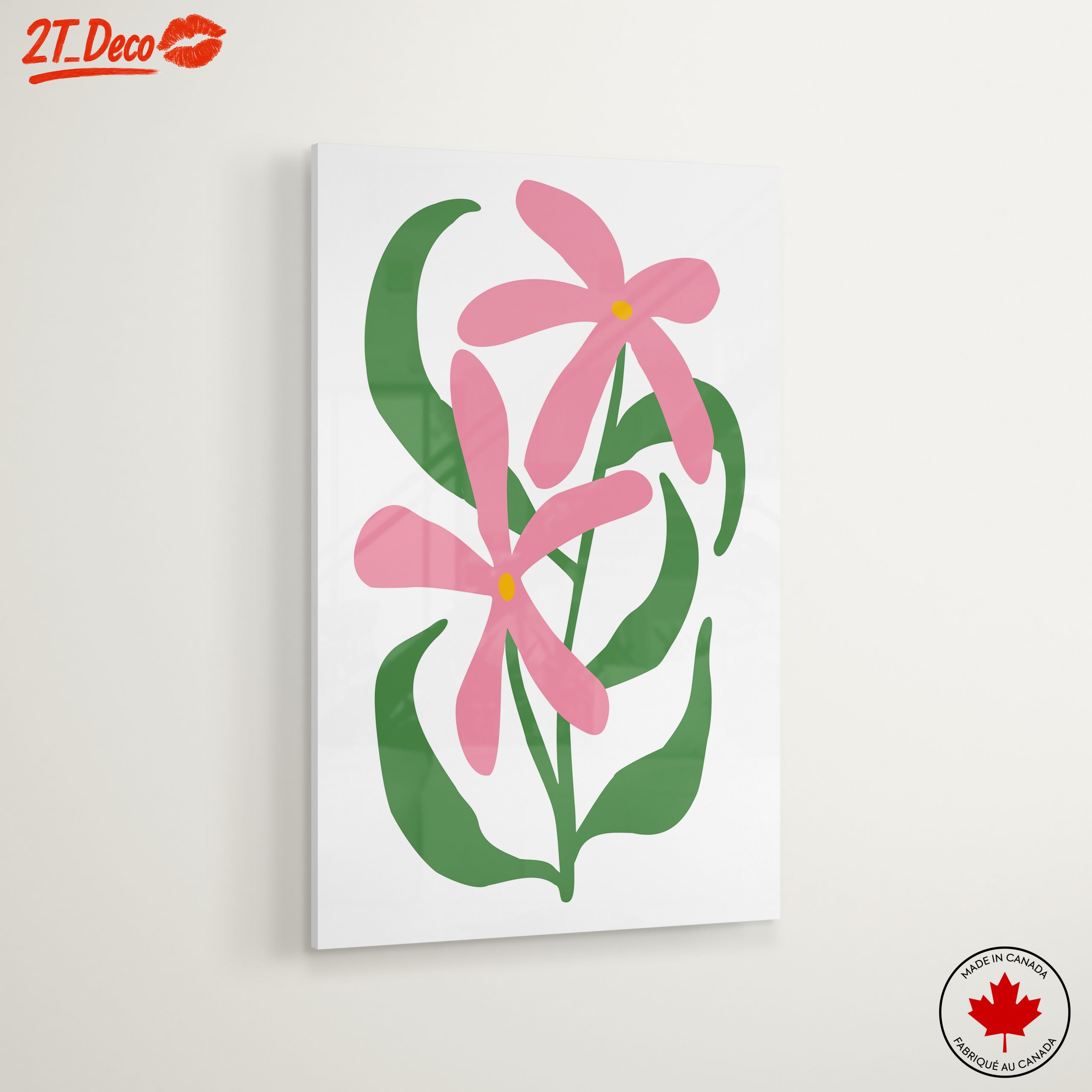 Stylized Pink Floral Botanical Art - Image 6