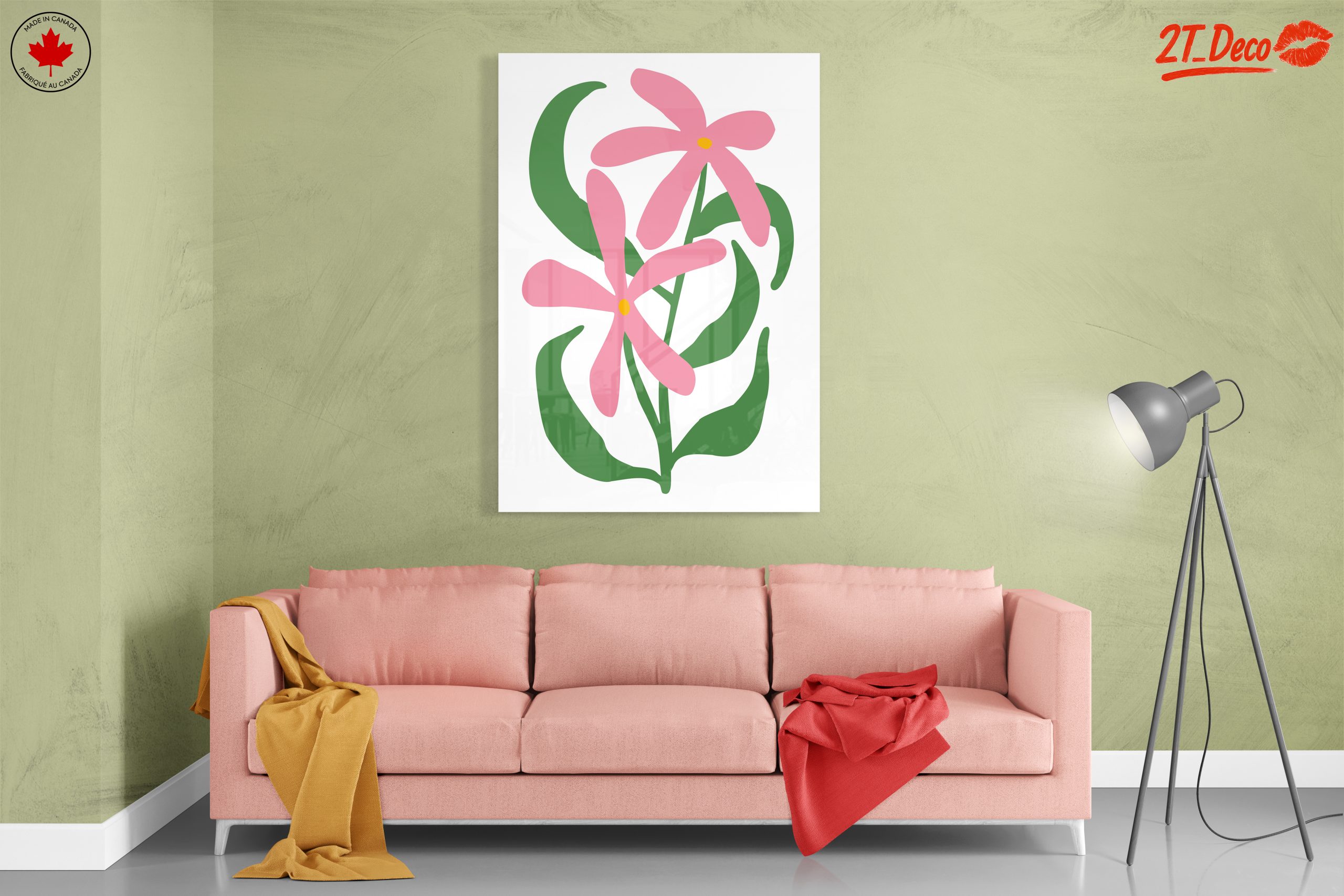 Stylized Pink Floral Botanical Art - Image 7