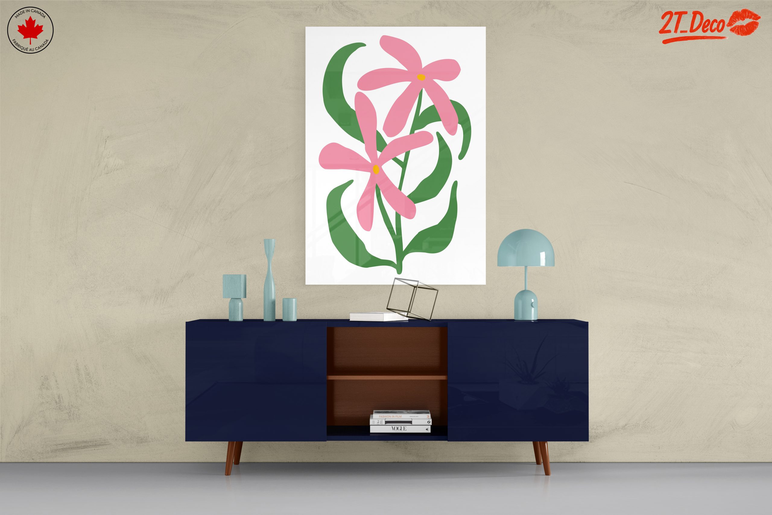 Stylized Pink Floral Botanical Art - Image 8