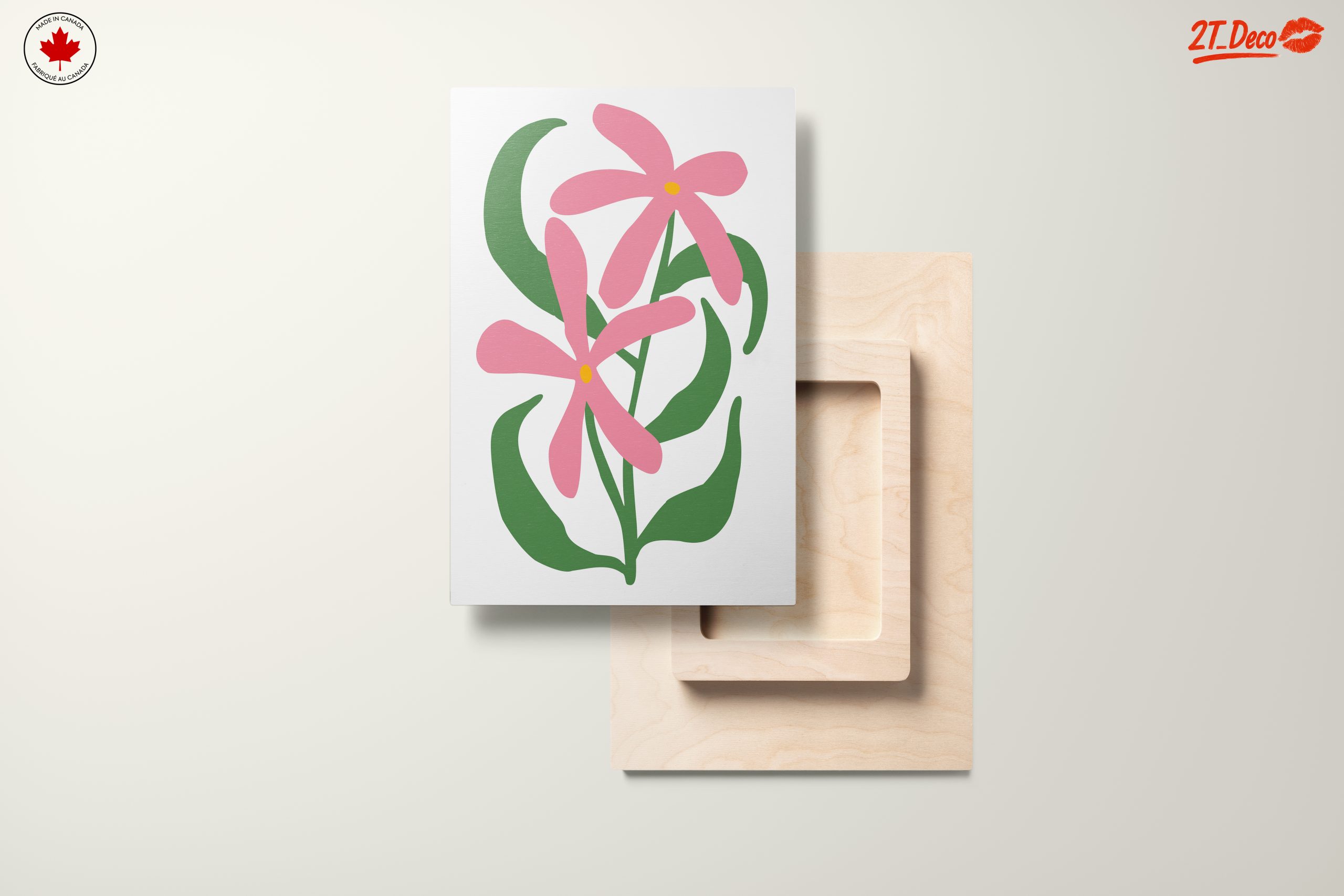 Stylized Pink Floral Botanical Art - Image 11