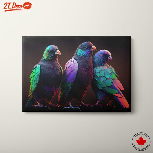 Three Colorful Birds in Vibrant Hues