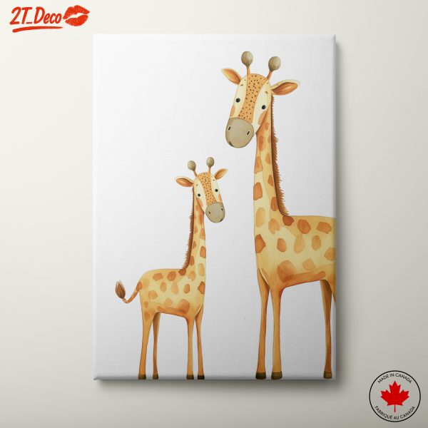 Adorable Giraffes in Playful Art Style