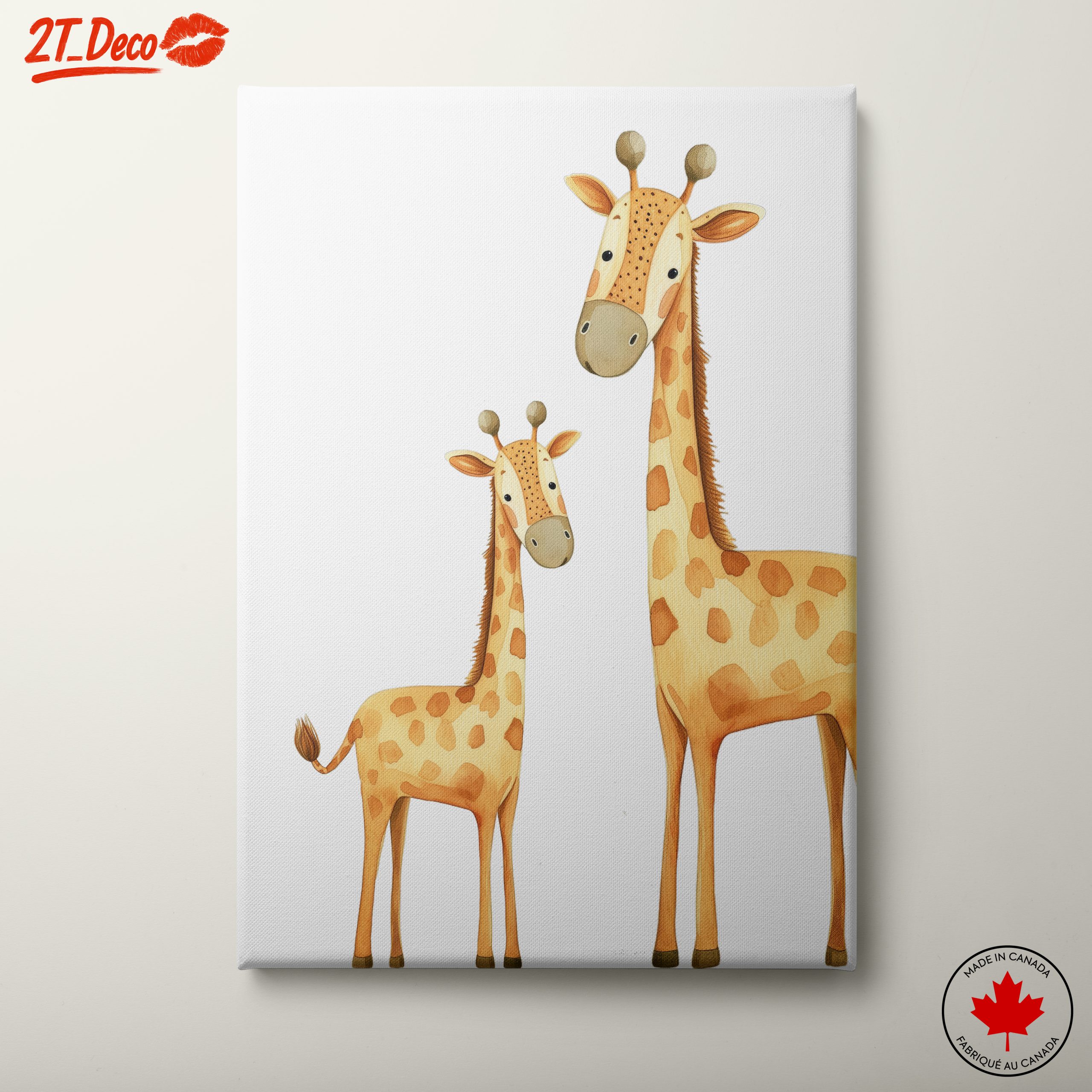 Adorable Giraffes in Playful Art Style