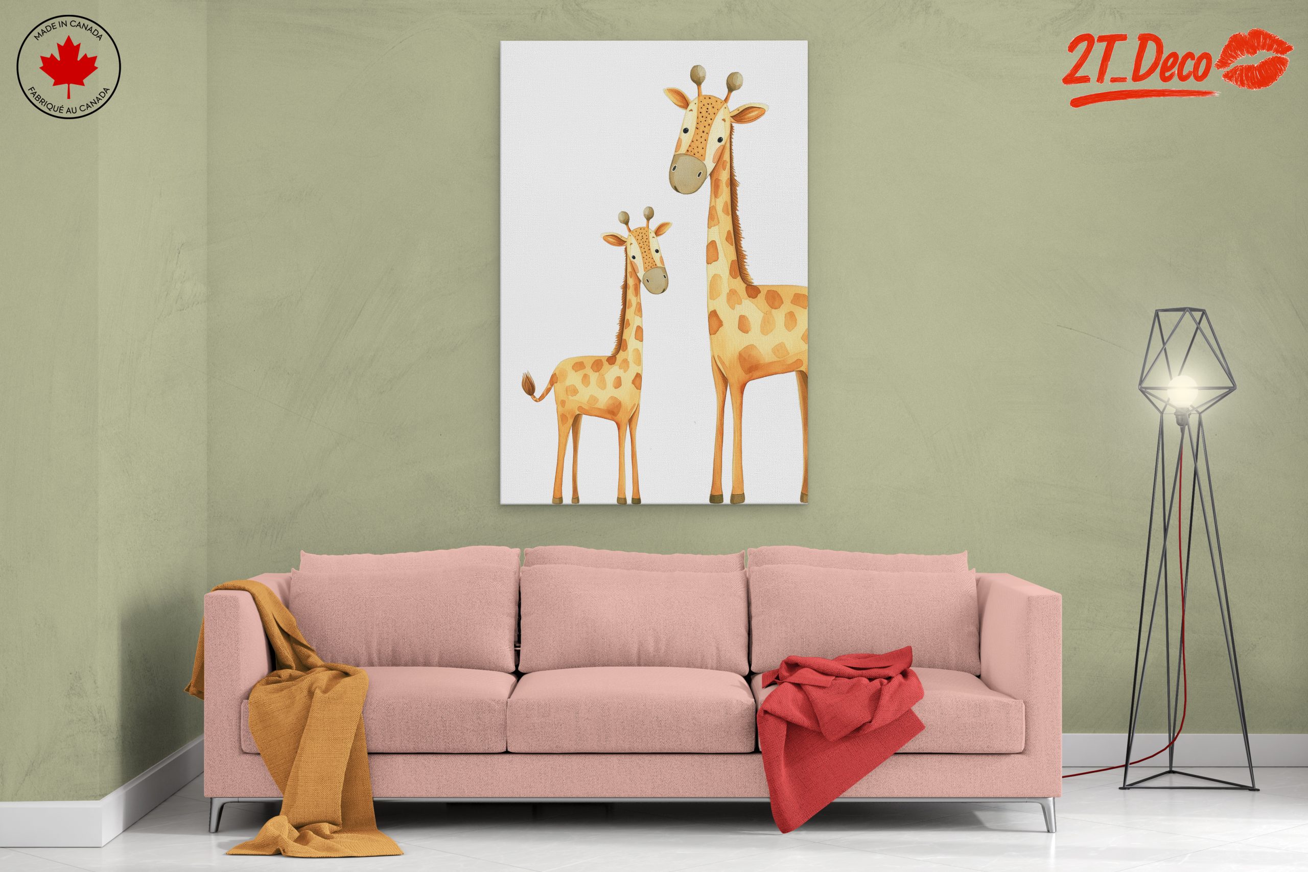 Adorable Giraffes in Playful Art Style - Image 2