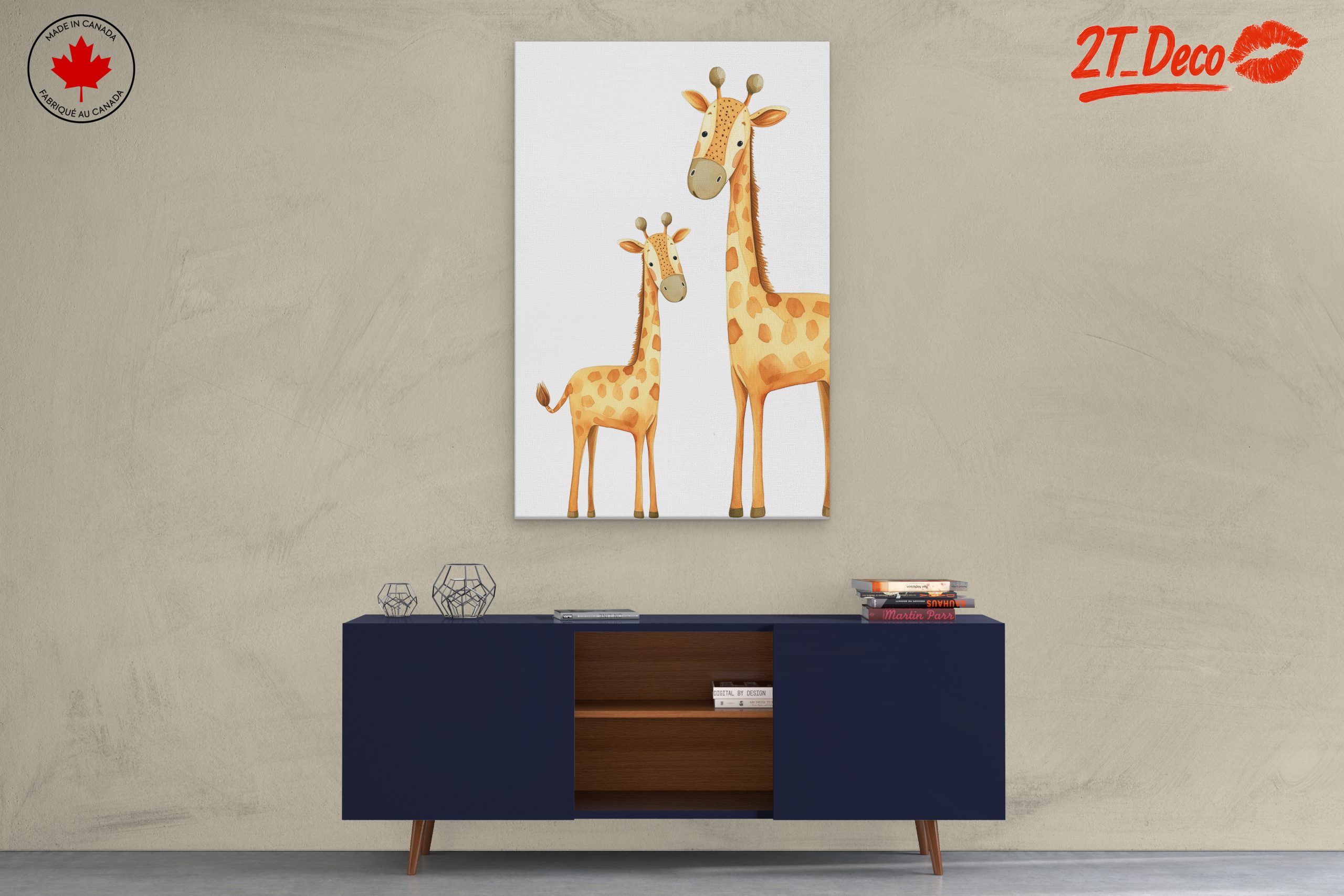 Adorable Giraffes in Playful Art Style - Image 3