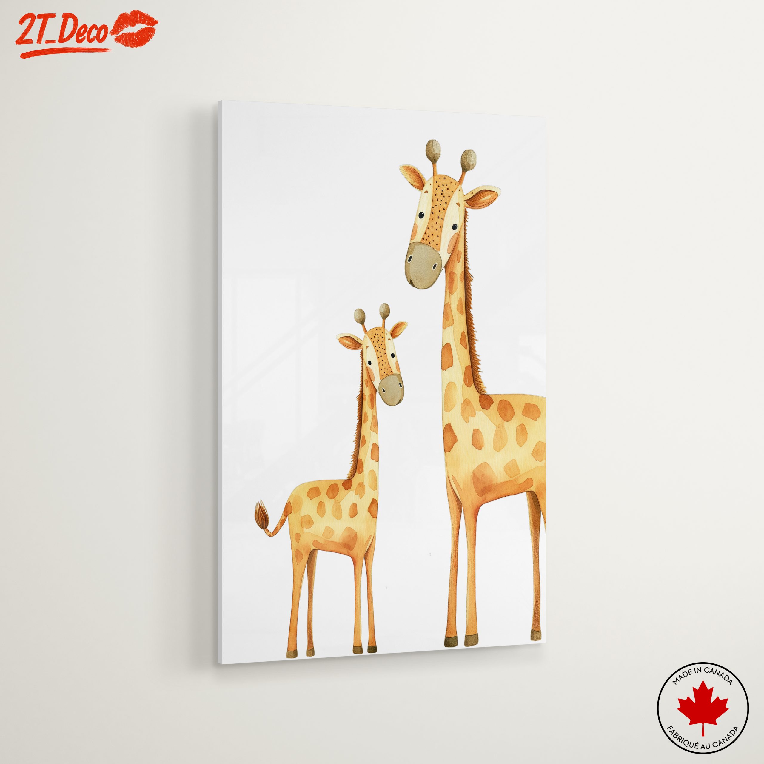 Adorable Giraffes in Playful Art Style - Image 6