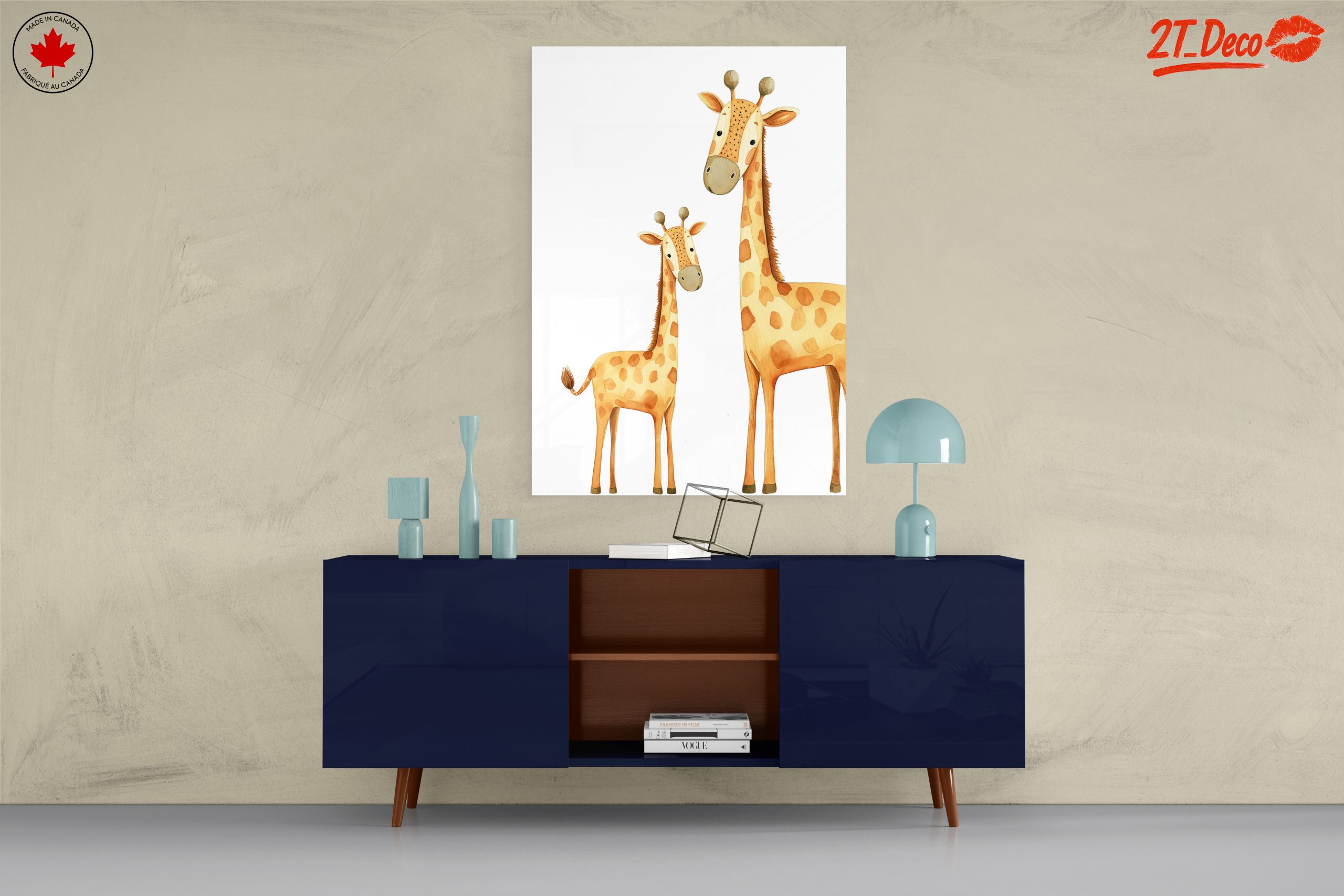 Adorable Giraffes in Playful Art Style - Image 8