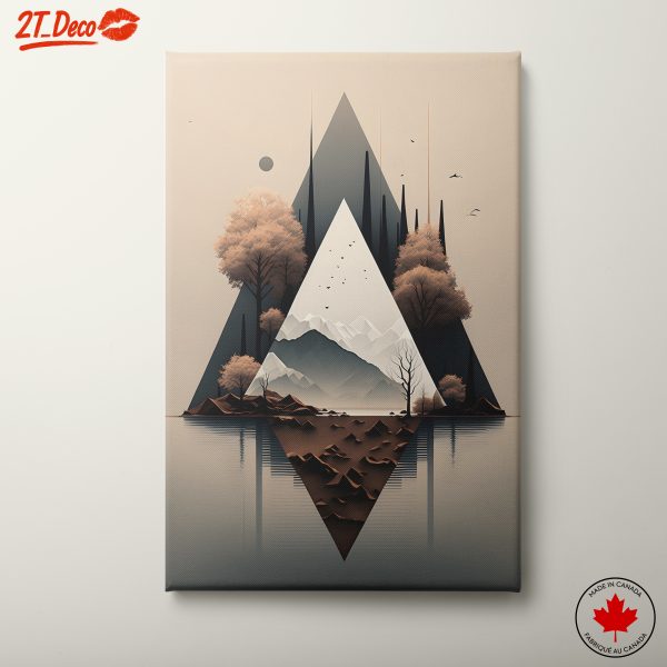 Geometric Abstract Landscape with Mountain Vistas