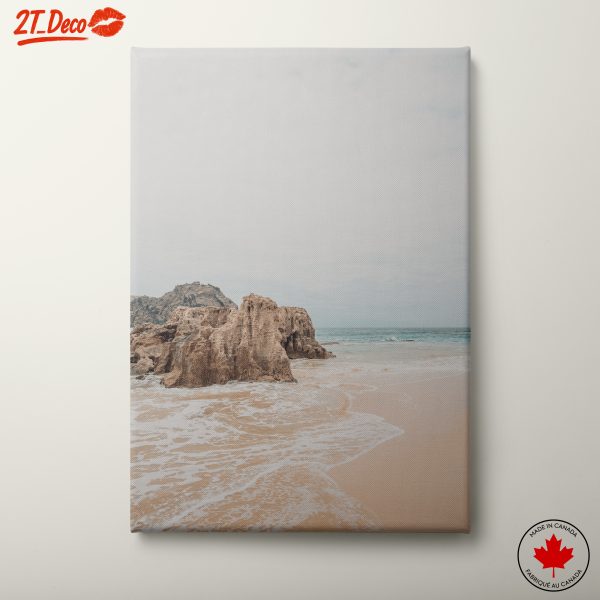 Serene Beach Landscape with Rocky Outcrop