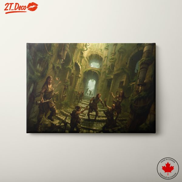 Dynamic Fantasy Scene with Adventurous Characters