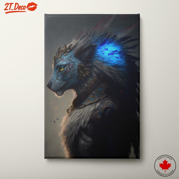 Majestic Blue Fantasy Animal Character Artwork